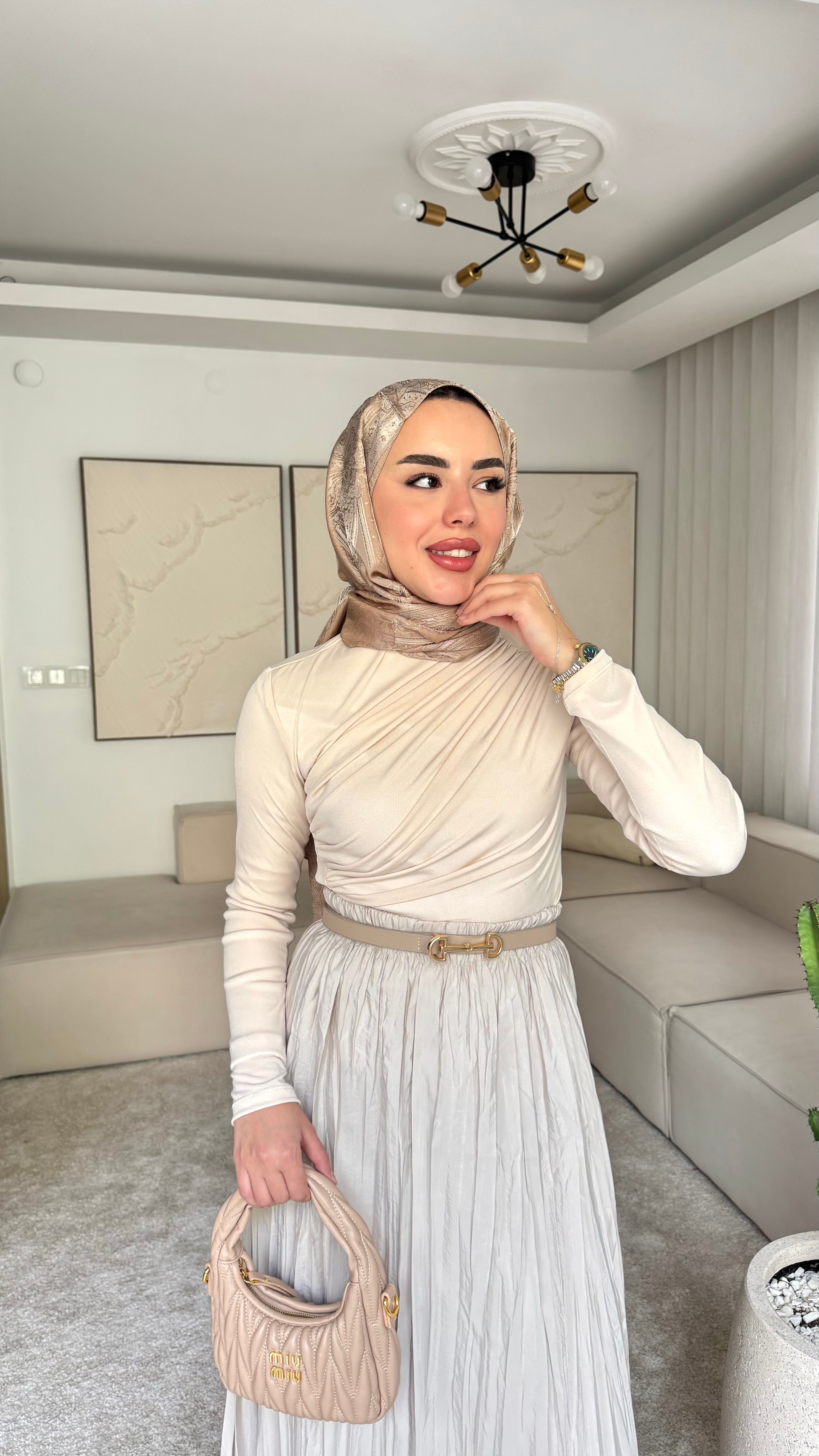 Volanlı Badi - Krem