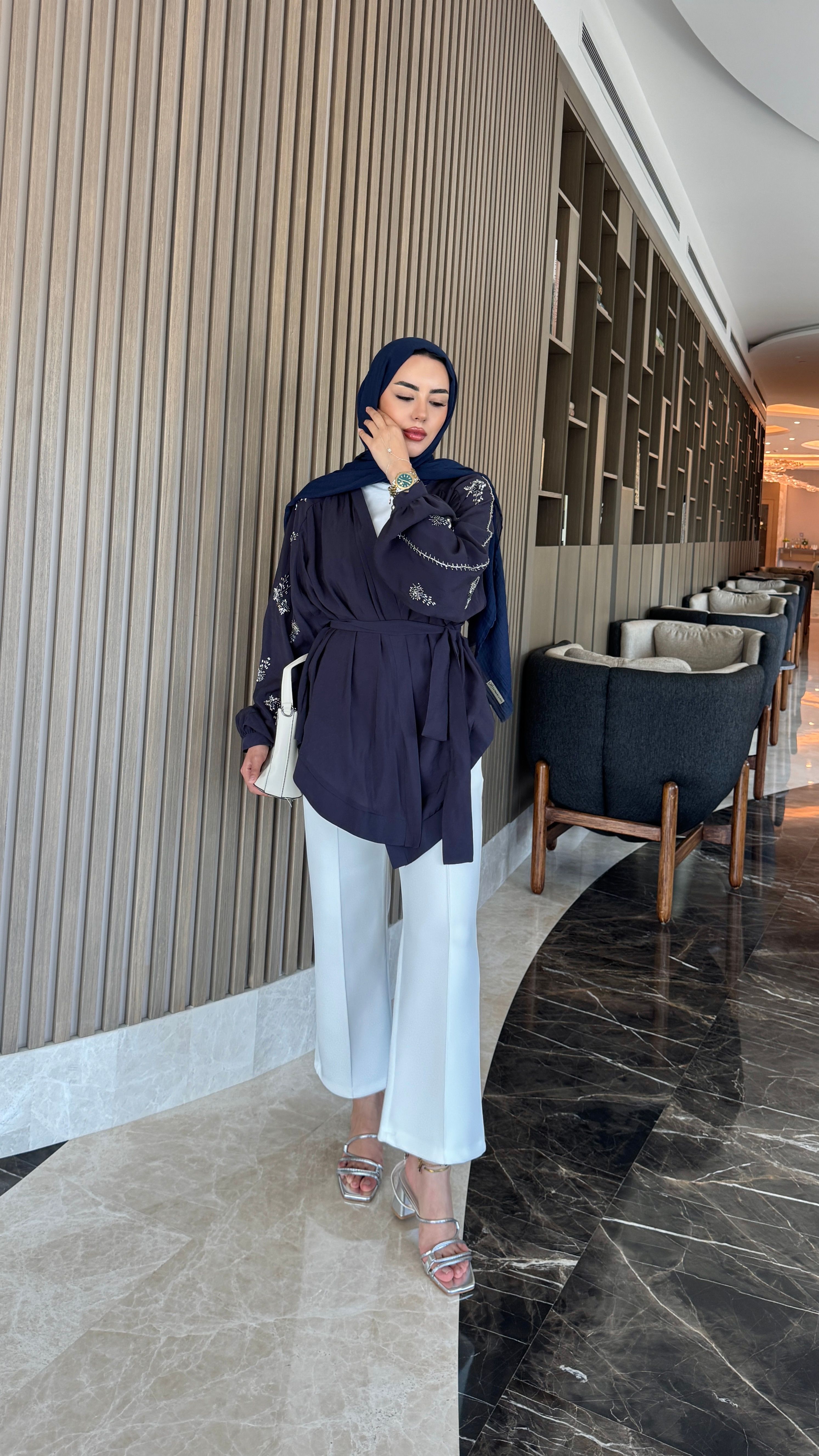 More Taşlı Kimono - Lacivert