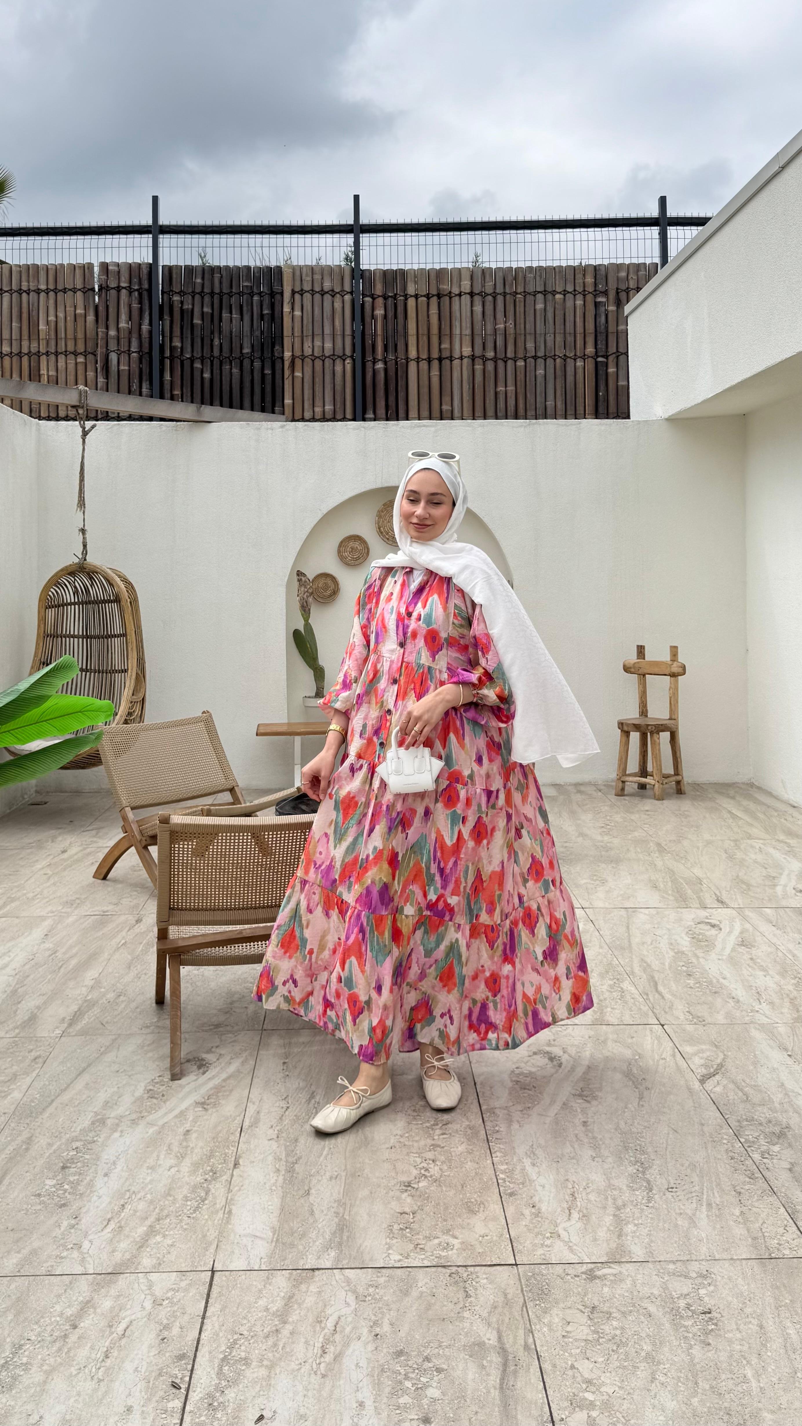 Batik Elbise - Pembe