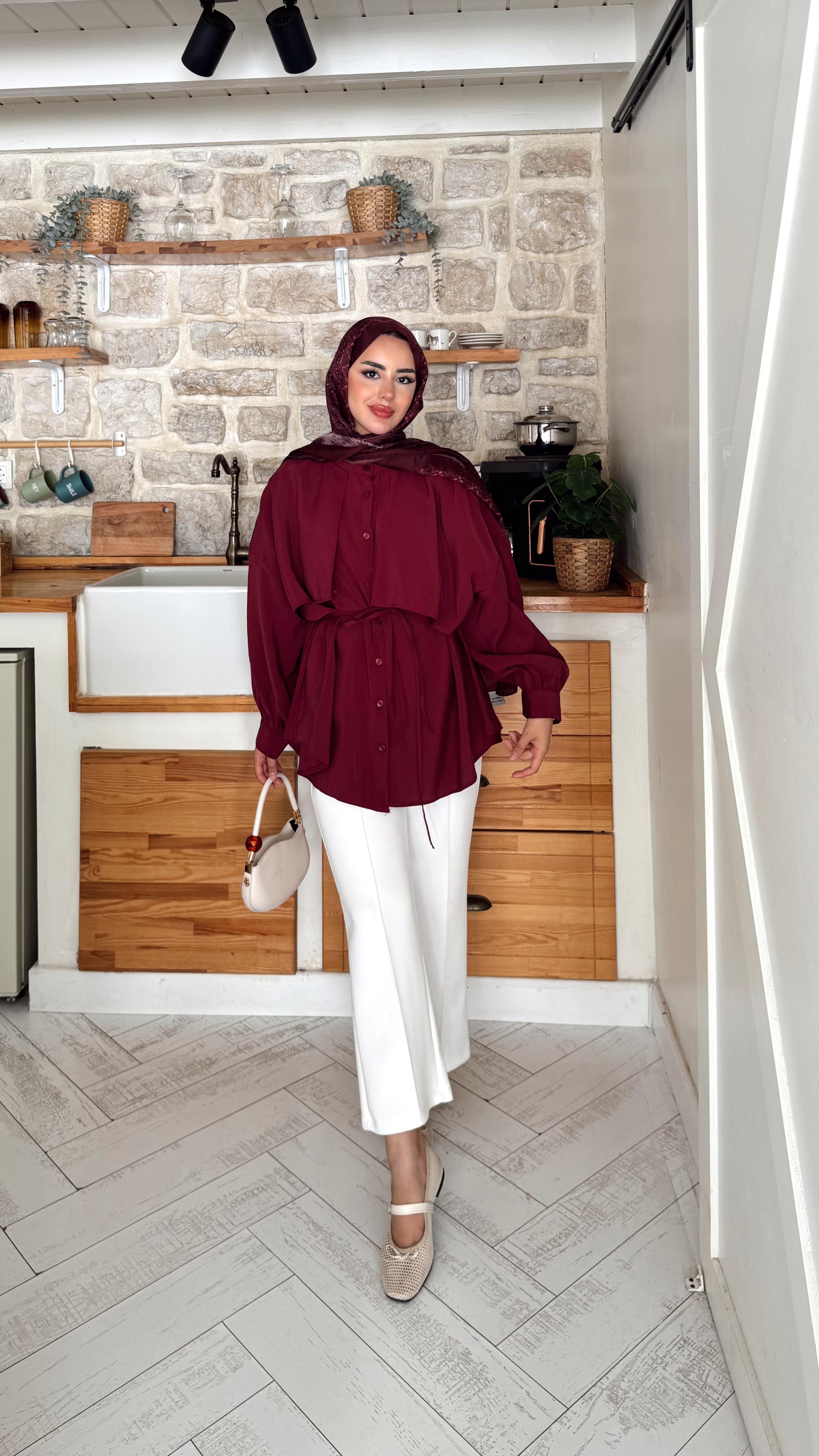 Desri Gömlek - Bordo