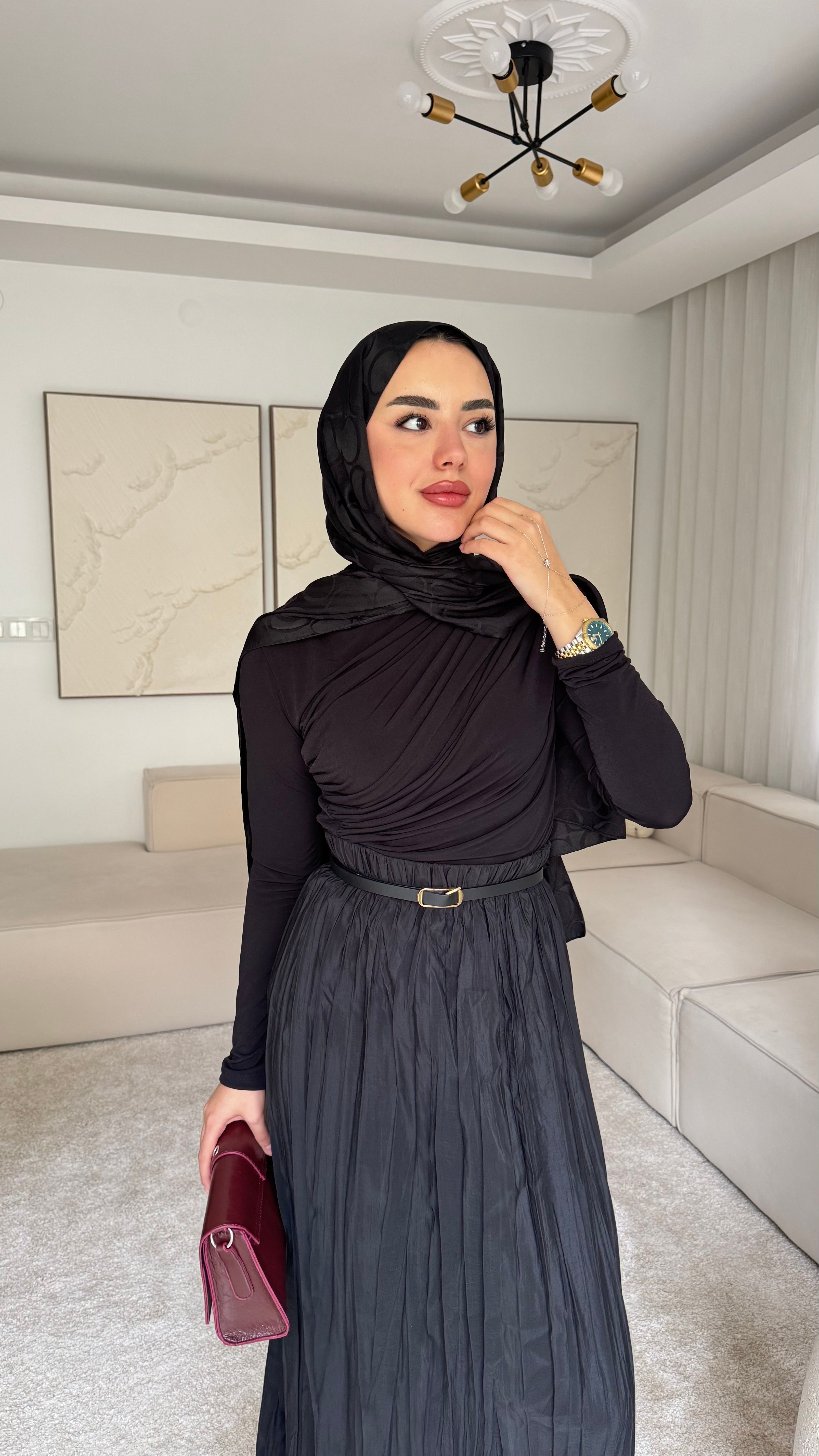 Volanlı Badi - Siyah