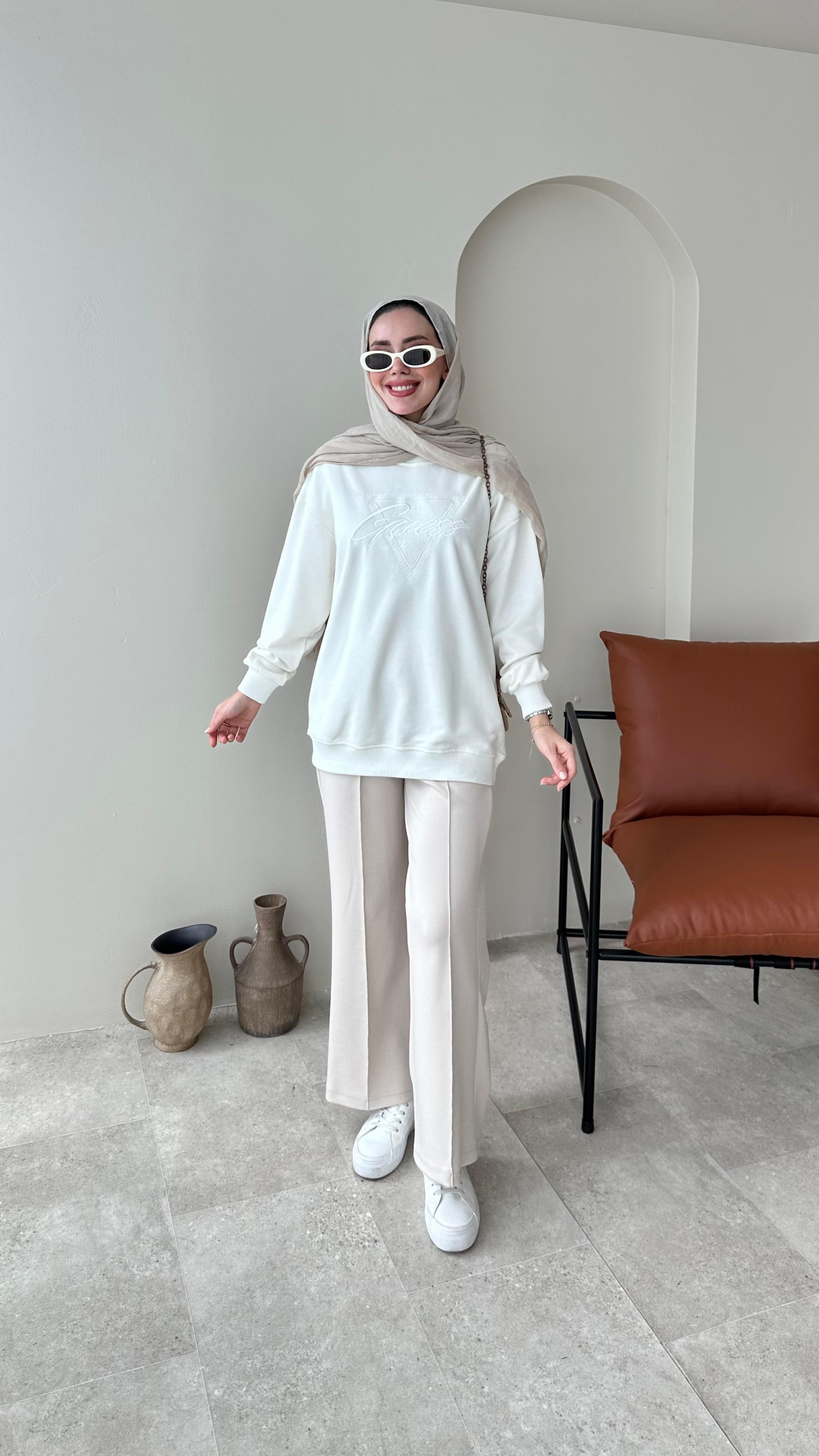 Muadil Sweat - Beyaz