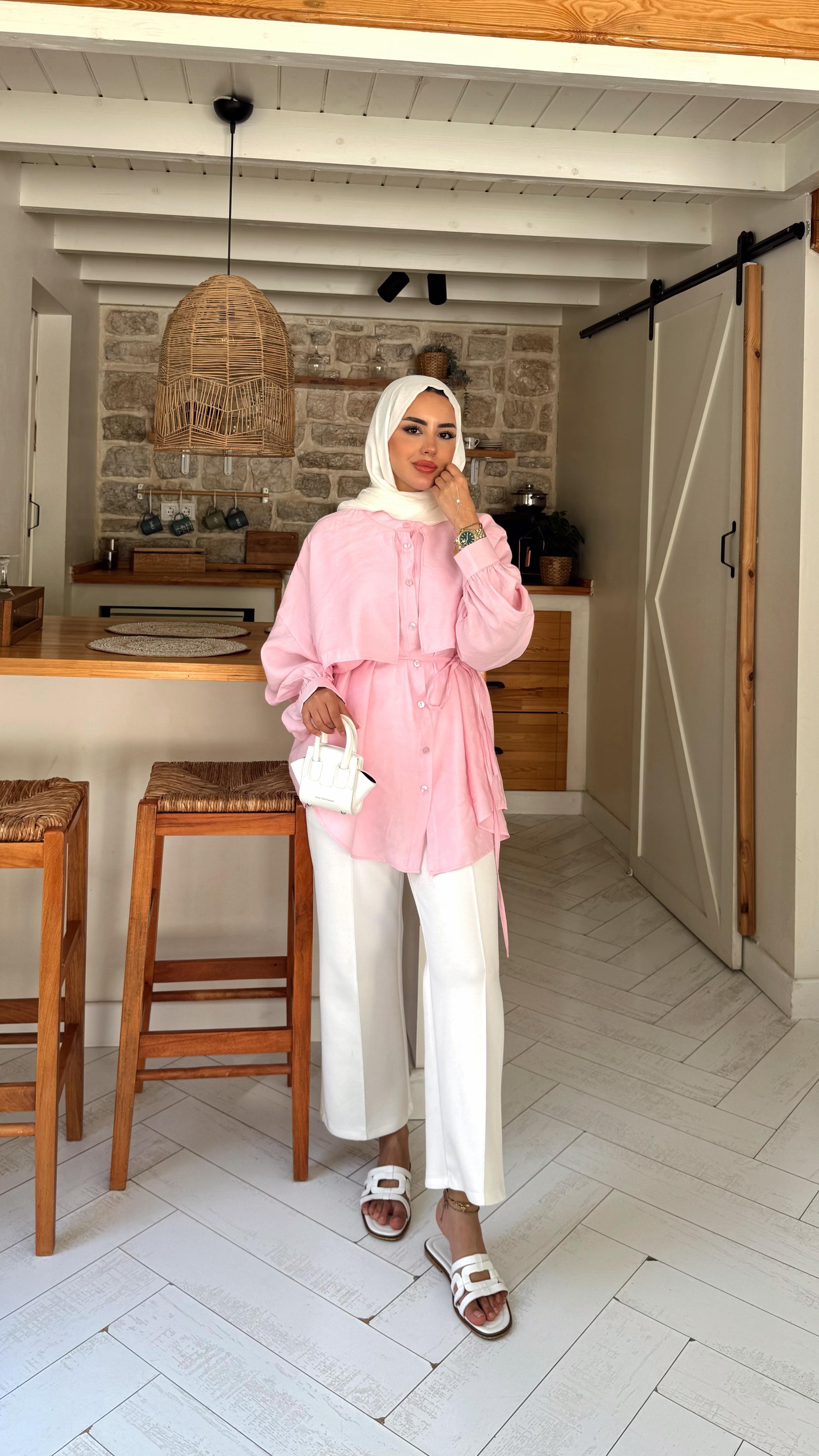 Desri Gömlek - Toz Pembe