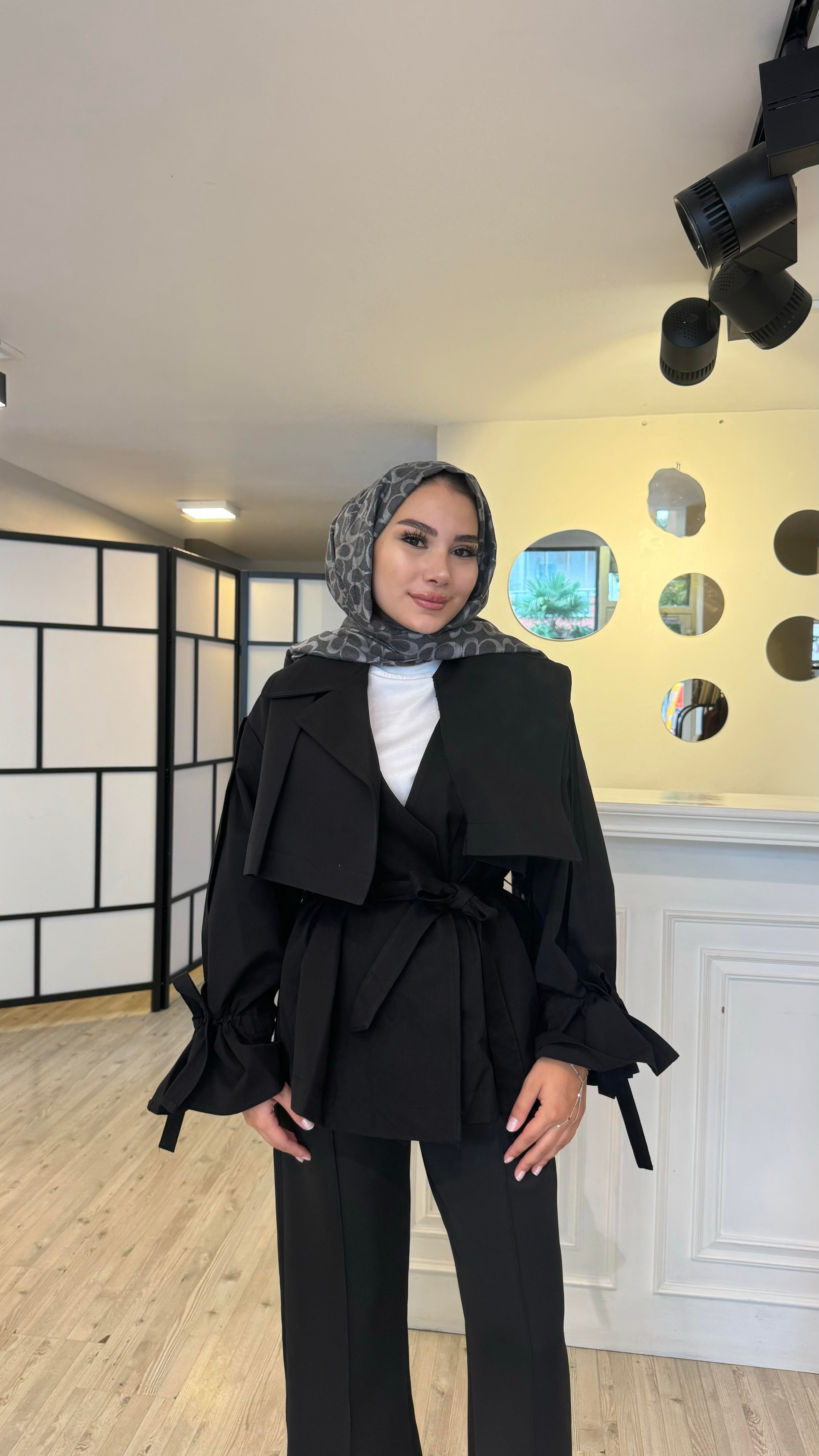 Mini Trençkot - Siyah