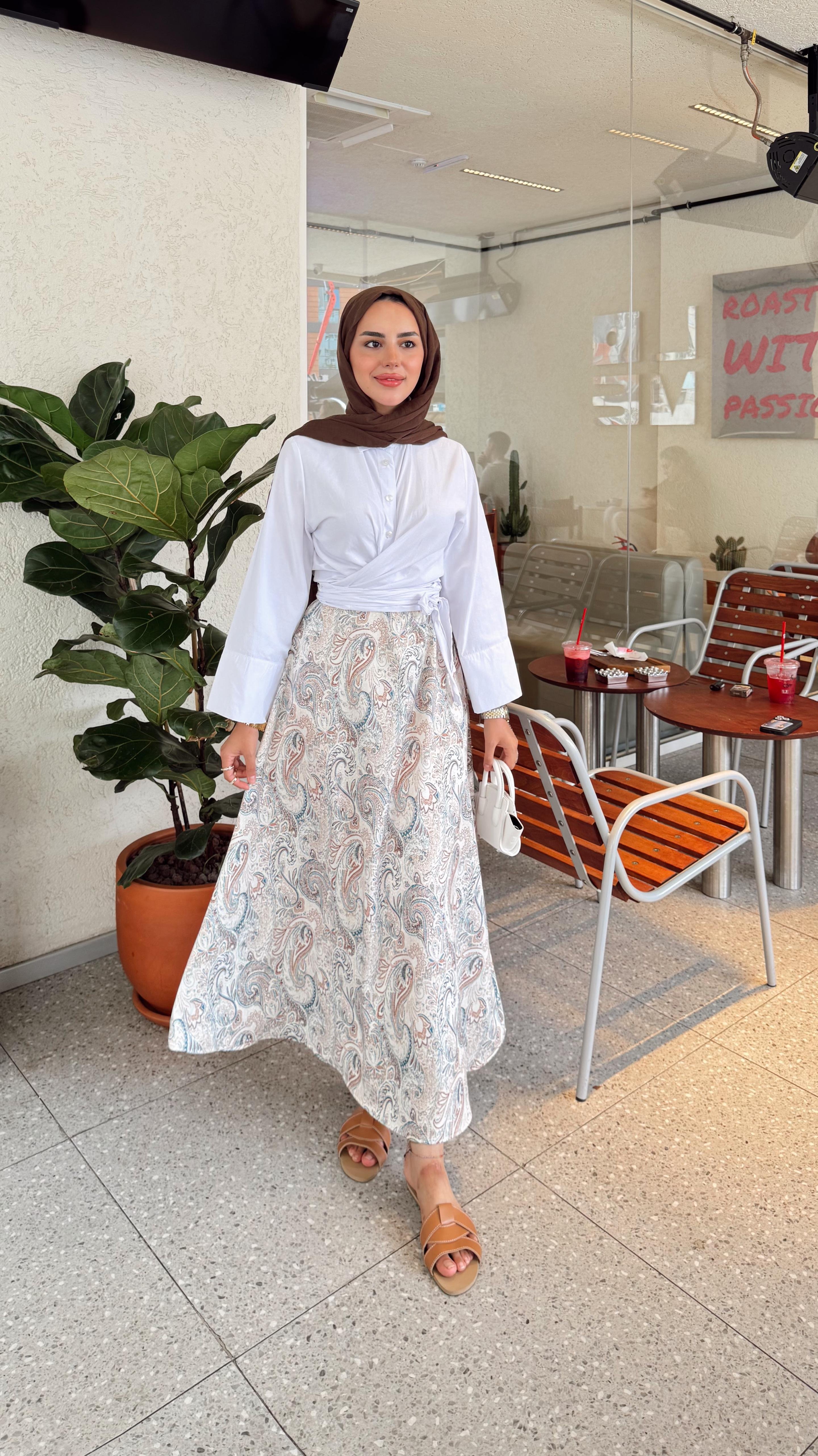 ETNİK SATEN ETEK - Beyaz
