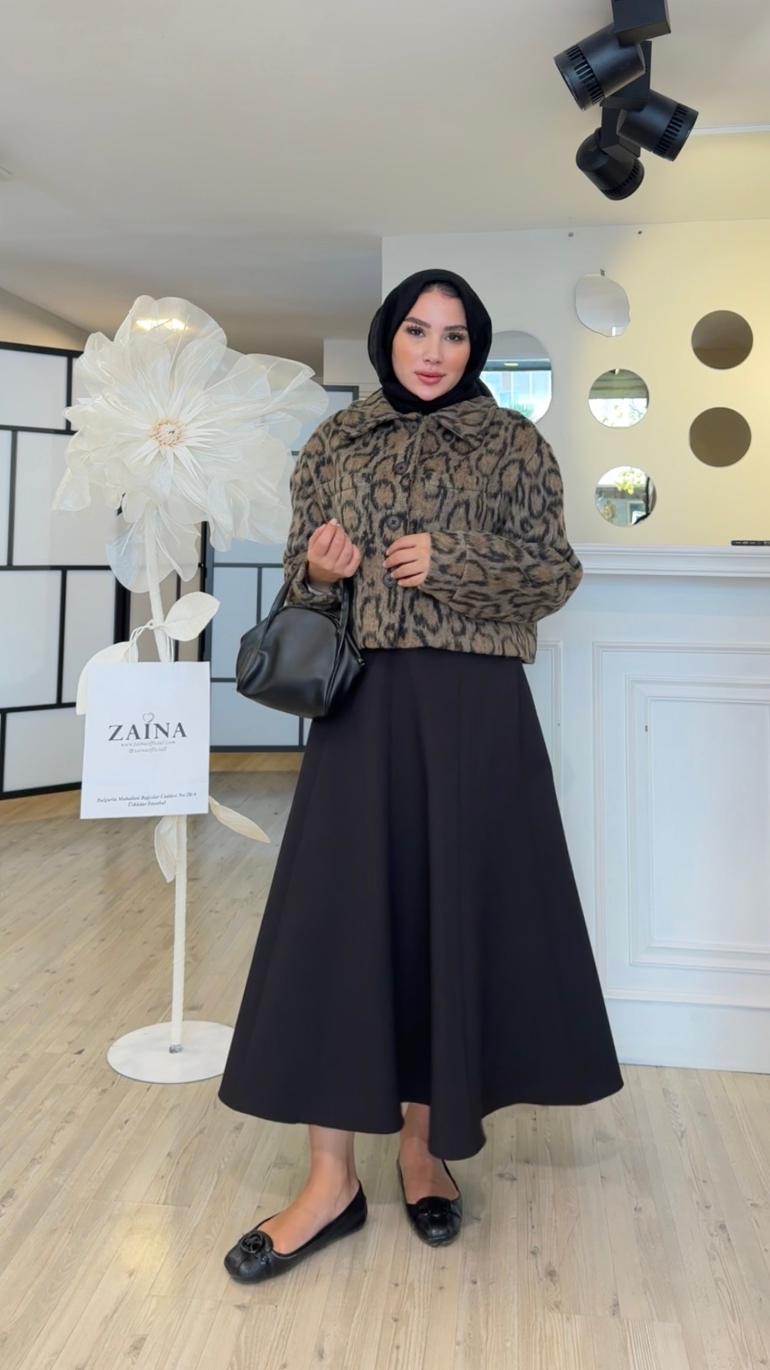 Leopar Kaşe Ceket