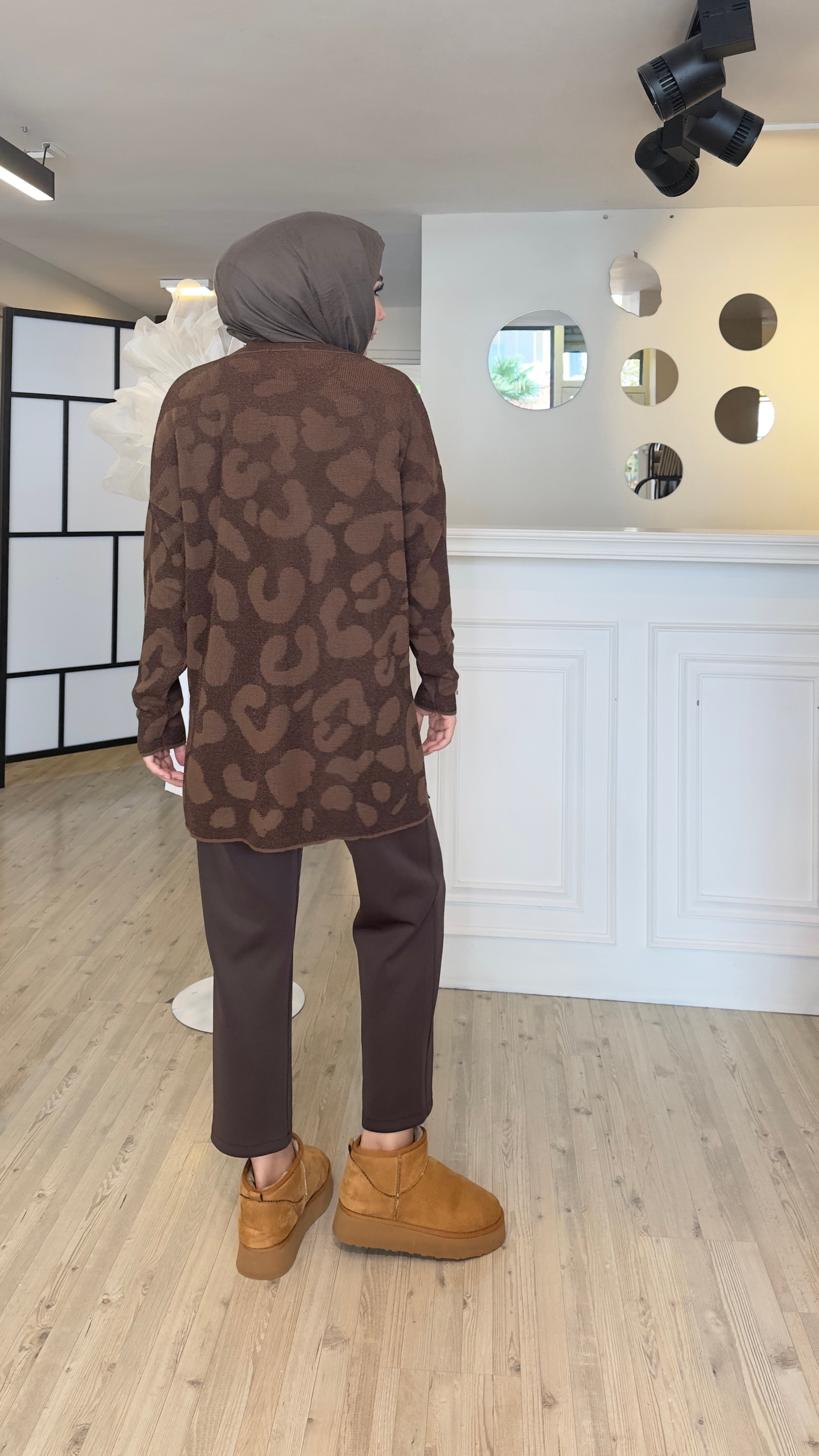 Leoparlı Triko Tunik