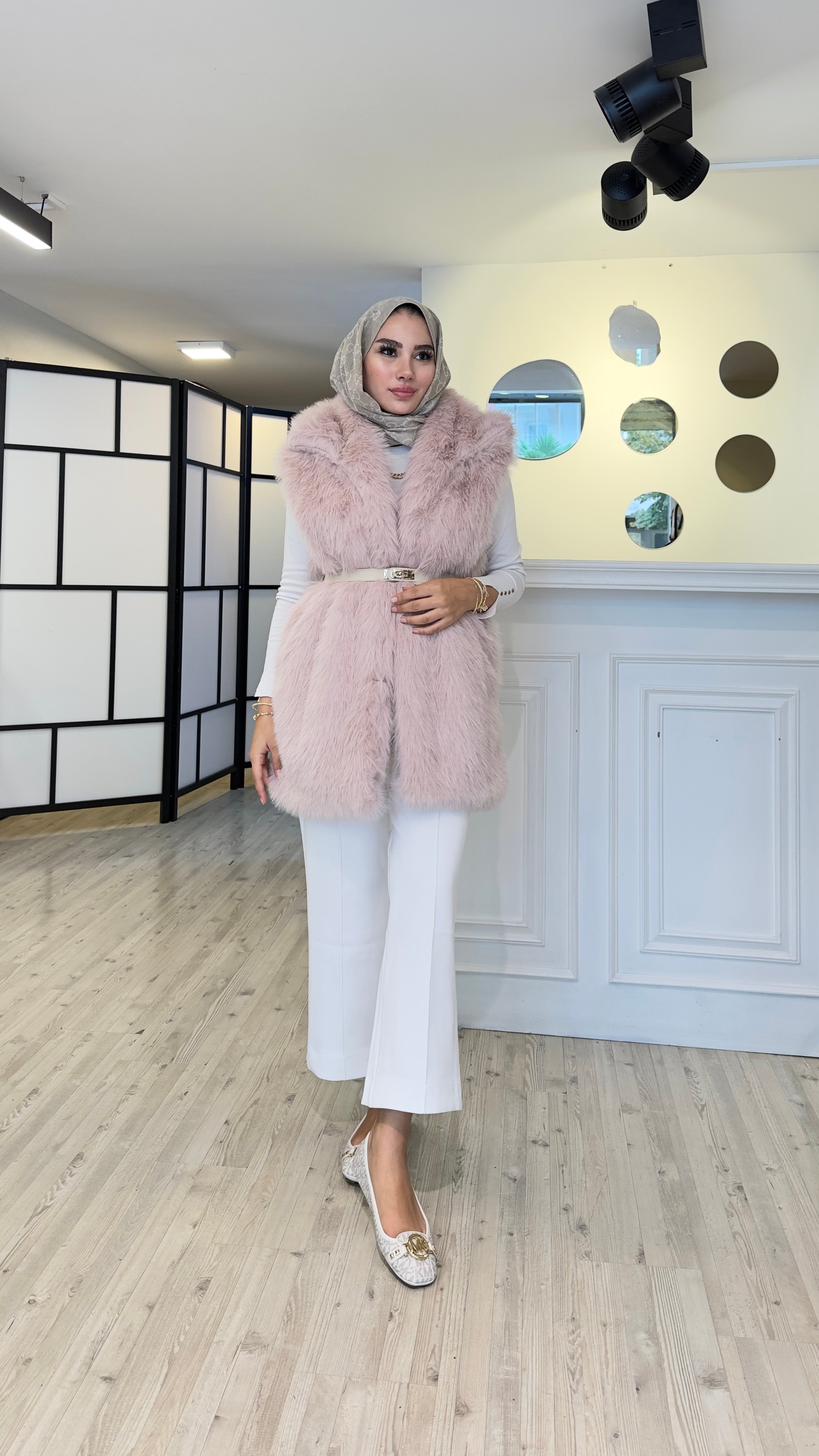 Kürklü Yelek - Pembe