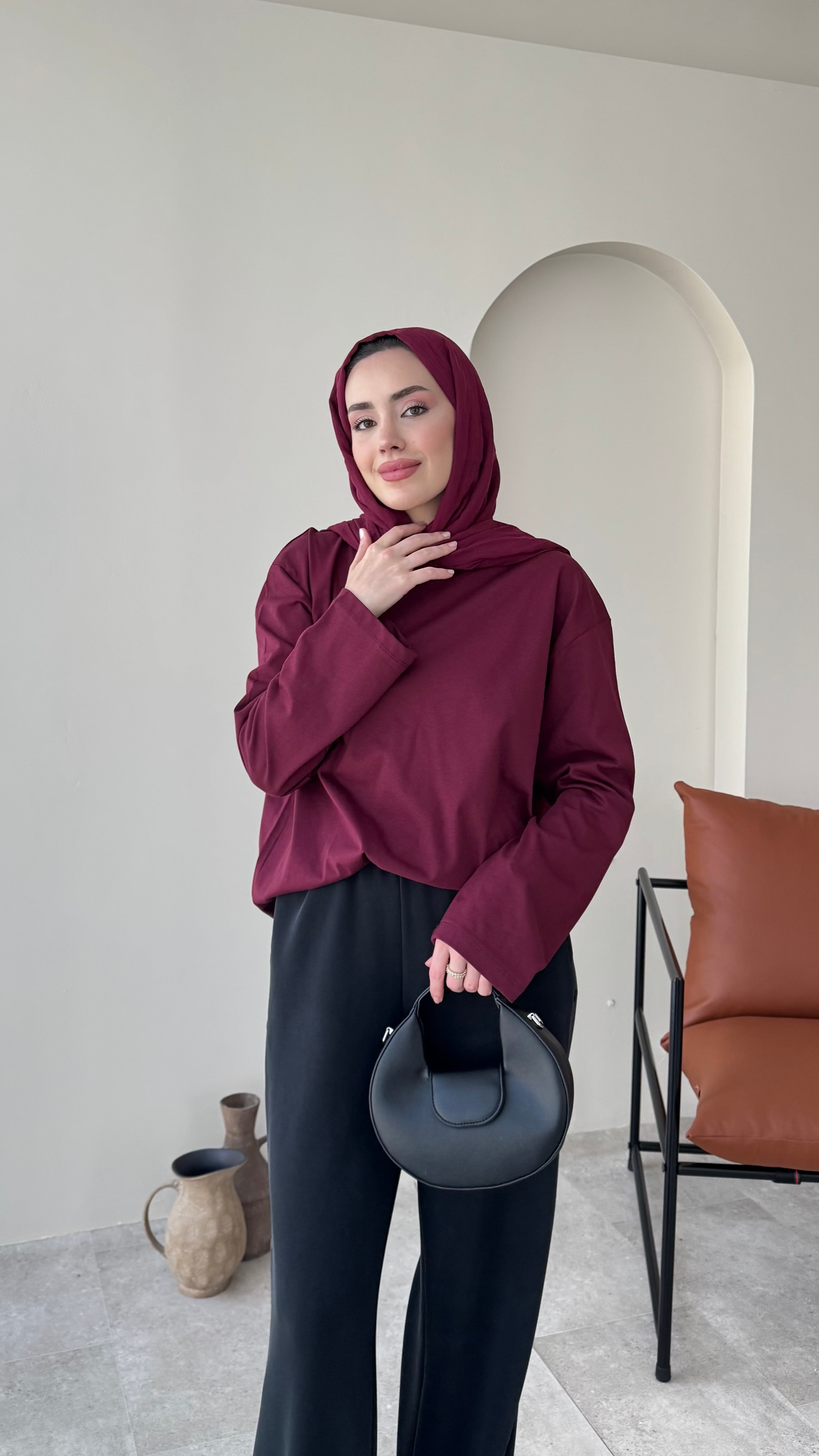 BUSHU BASİC TİŞÖRT - Bordo