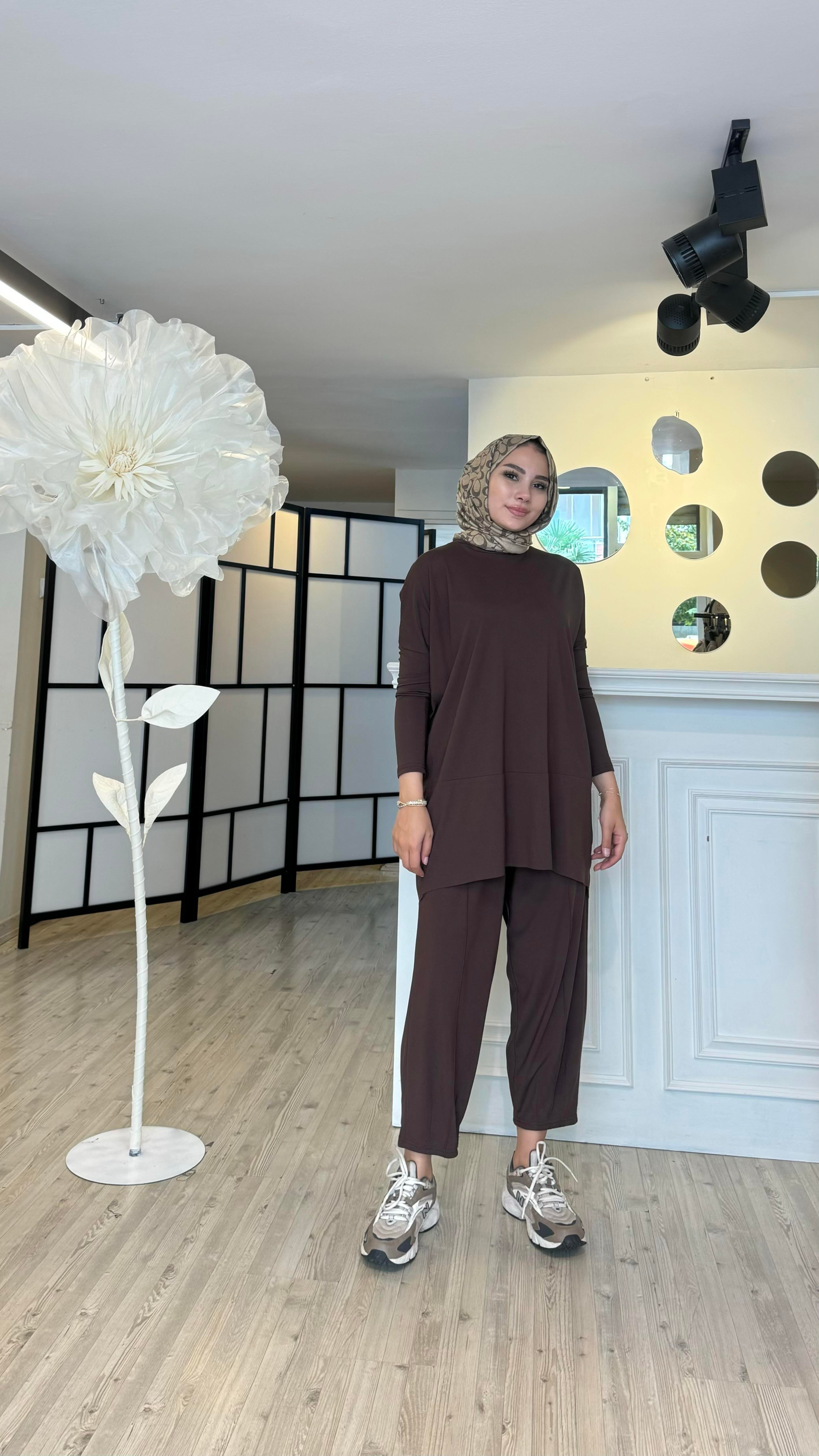 Bambu Kumaş Takım (KAHVERENGİ)