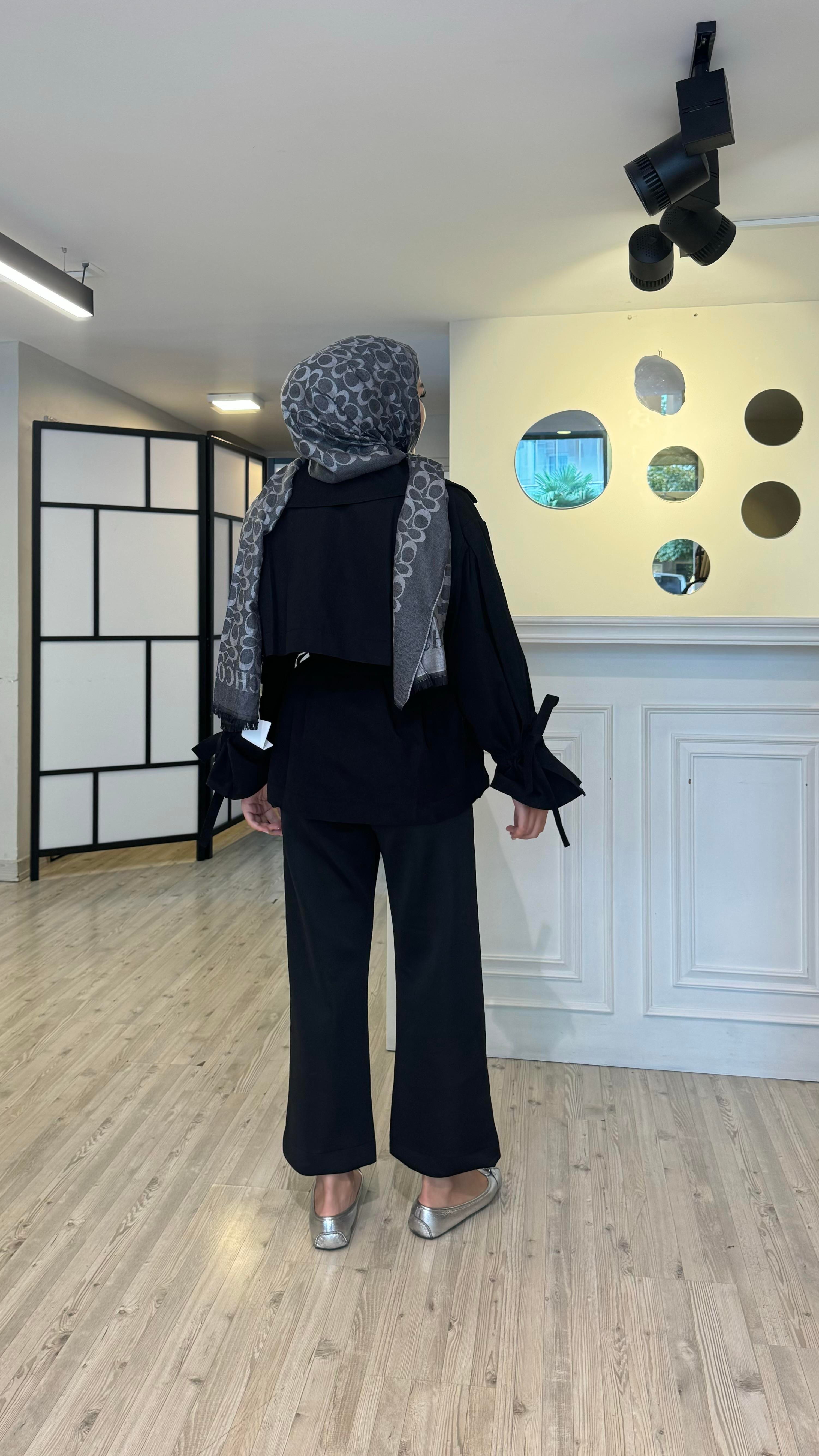 Mini Trençkot - Siyah