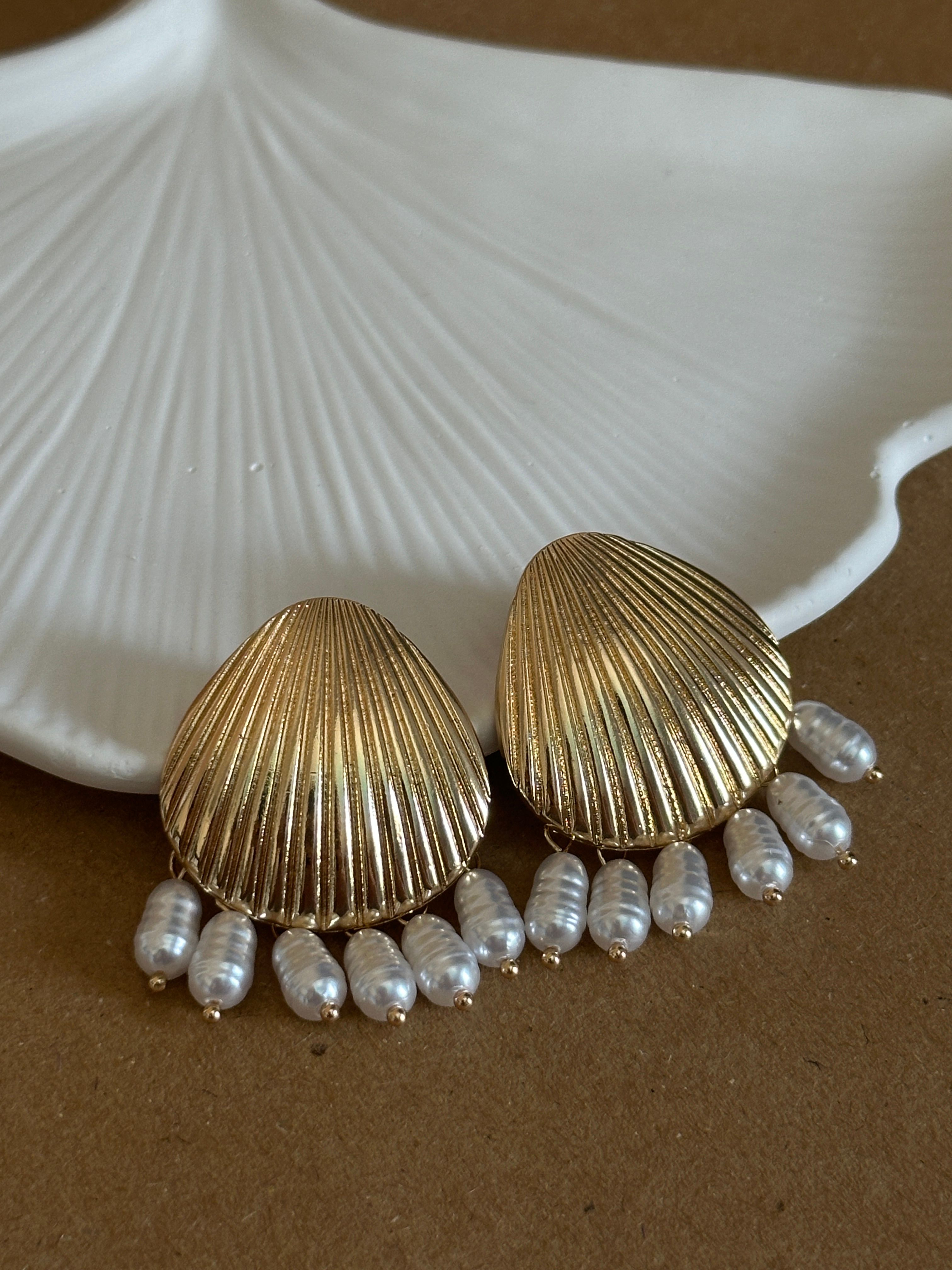 Gold Deniz Kabuğu Küpe