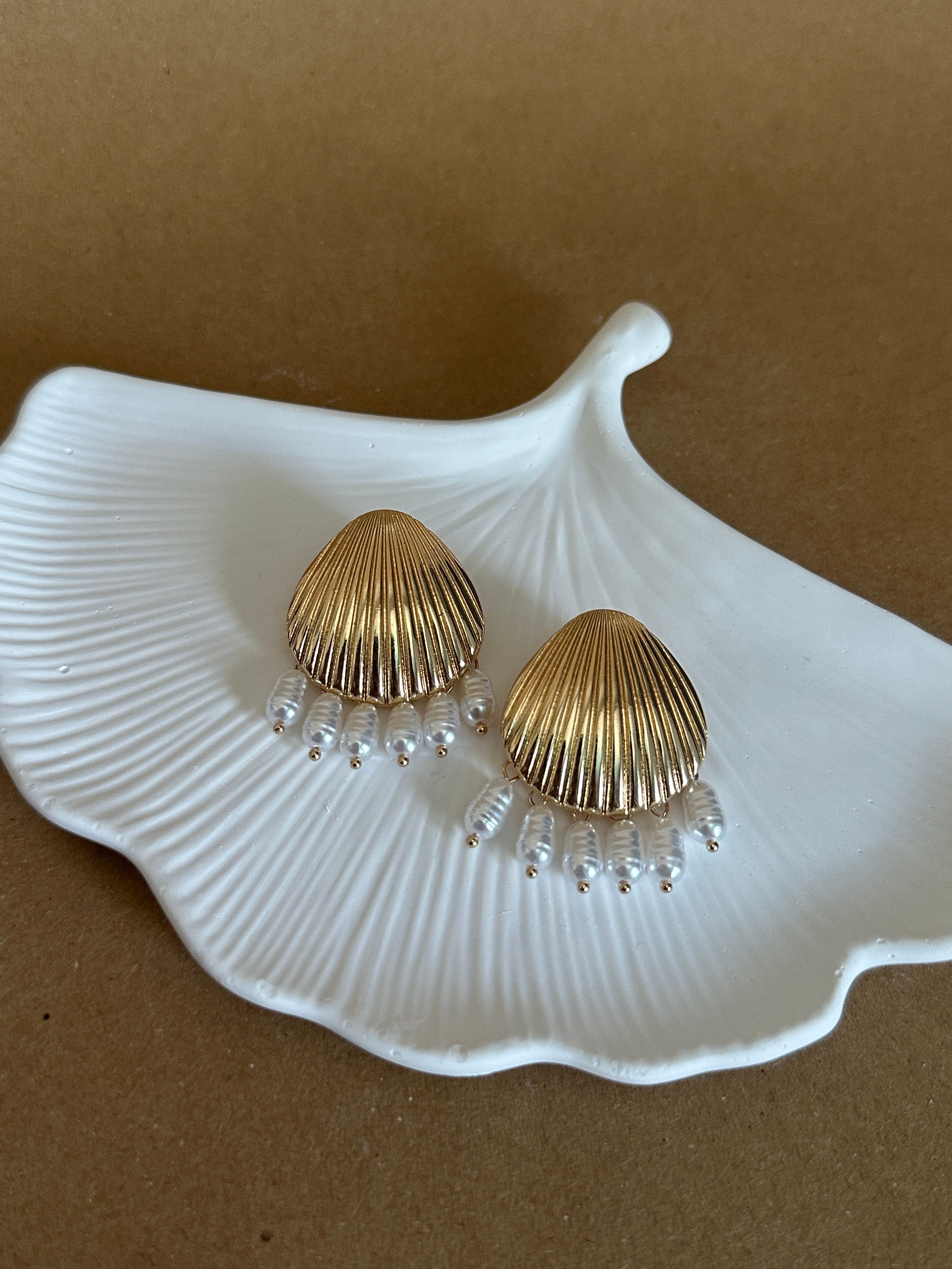 Gold Deniz Kabuğu Küpe