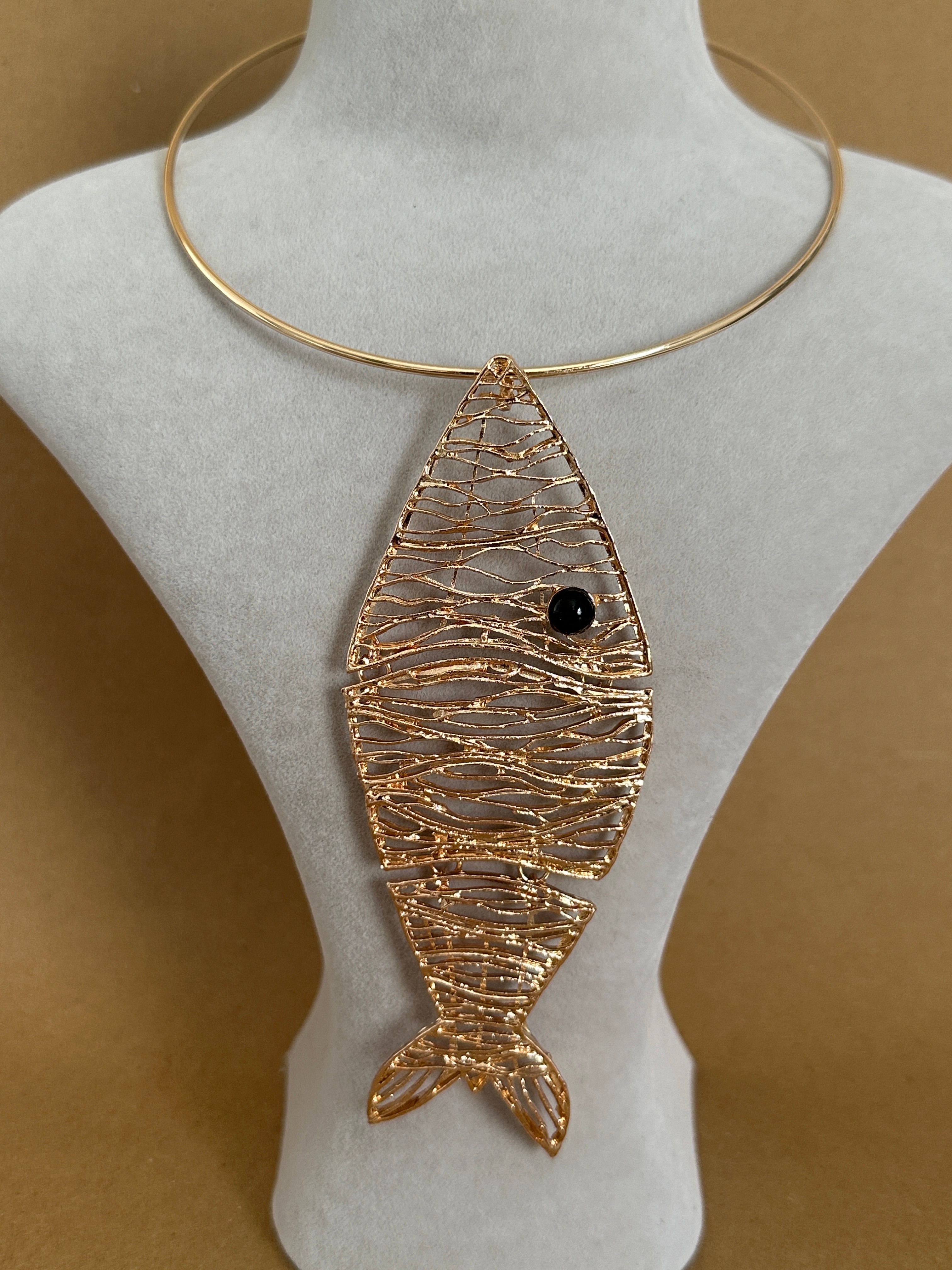 Gold Balık Tasma Kolye