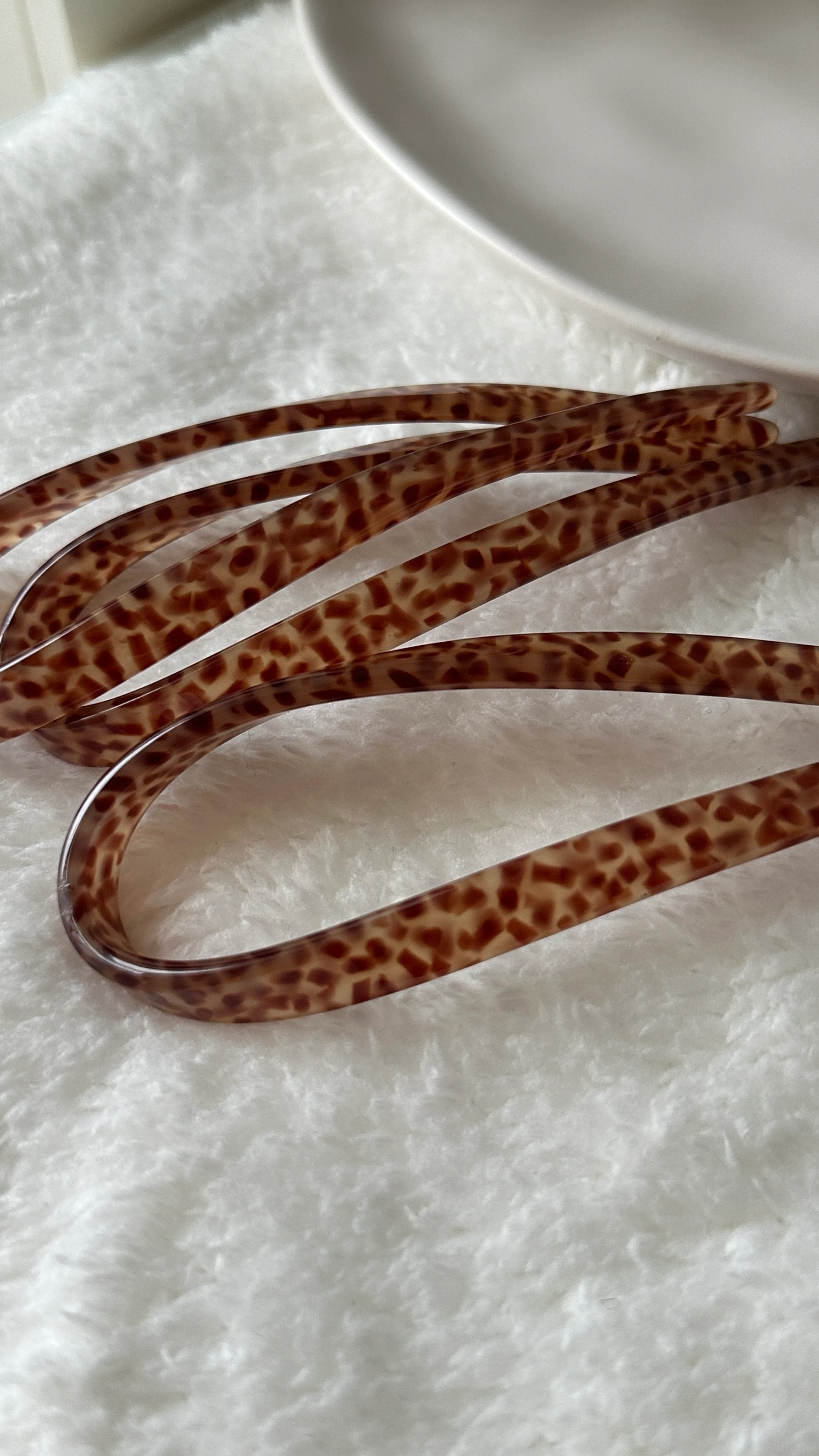 Oval Leopar Fransız Saç Tokası