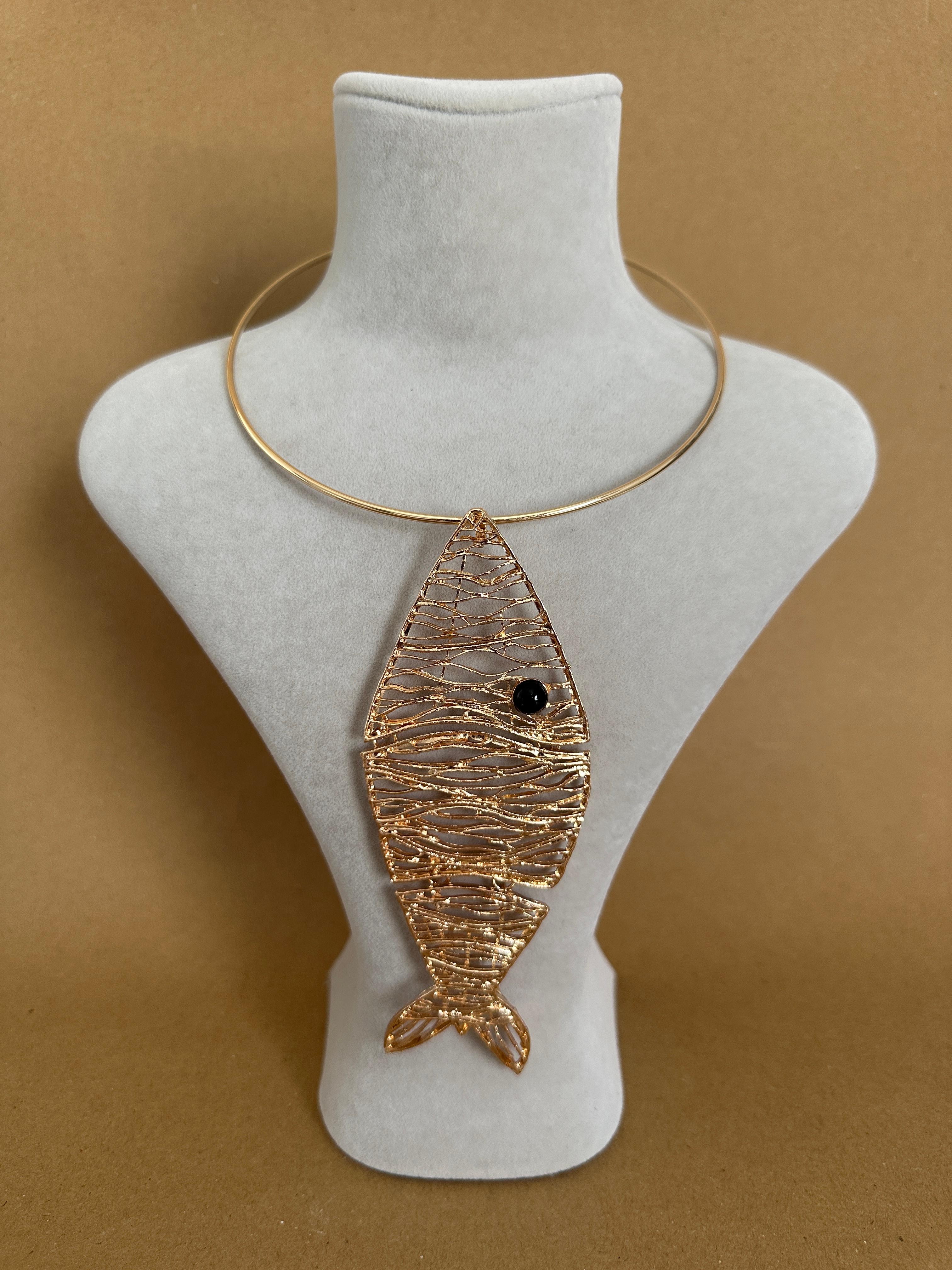 Gold Balık Tasma Kolye