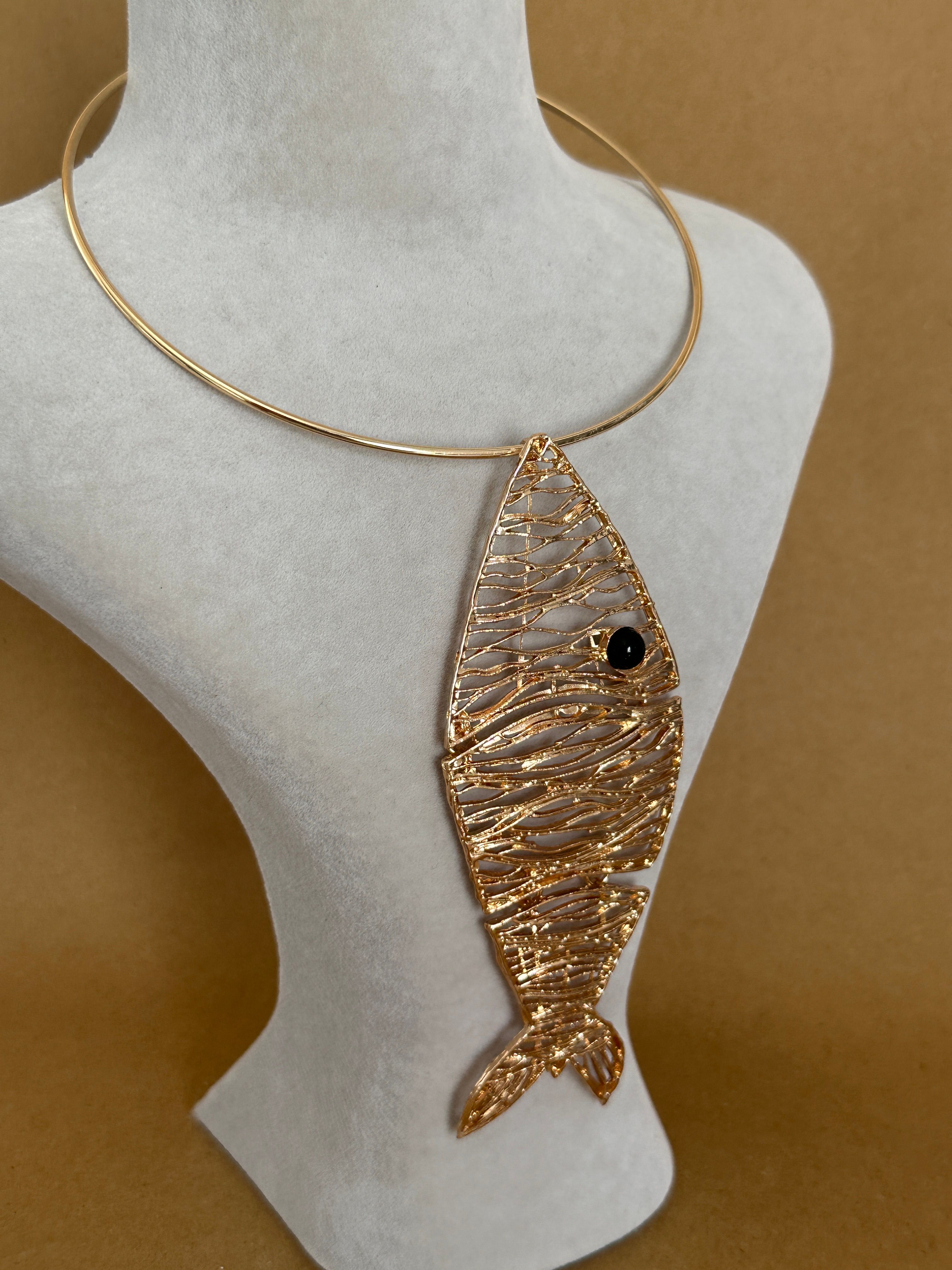 Gold Balık Tasma Kolye