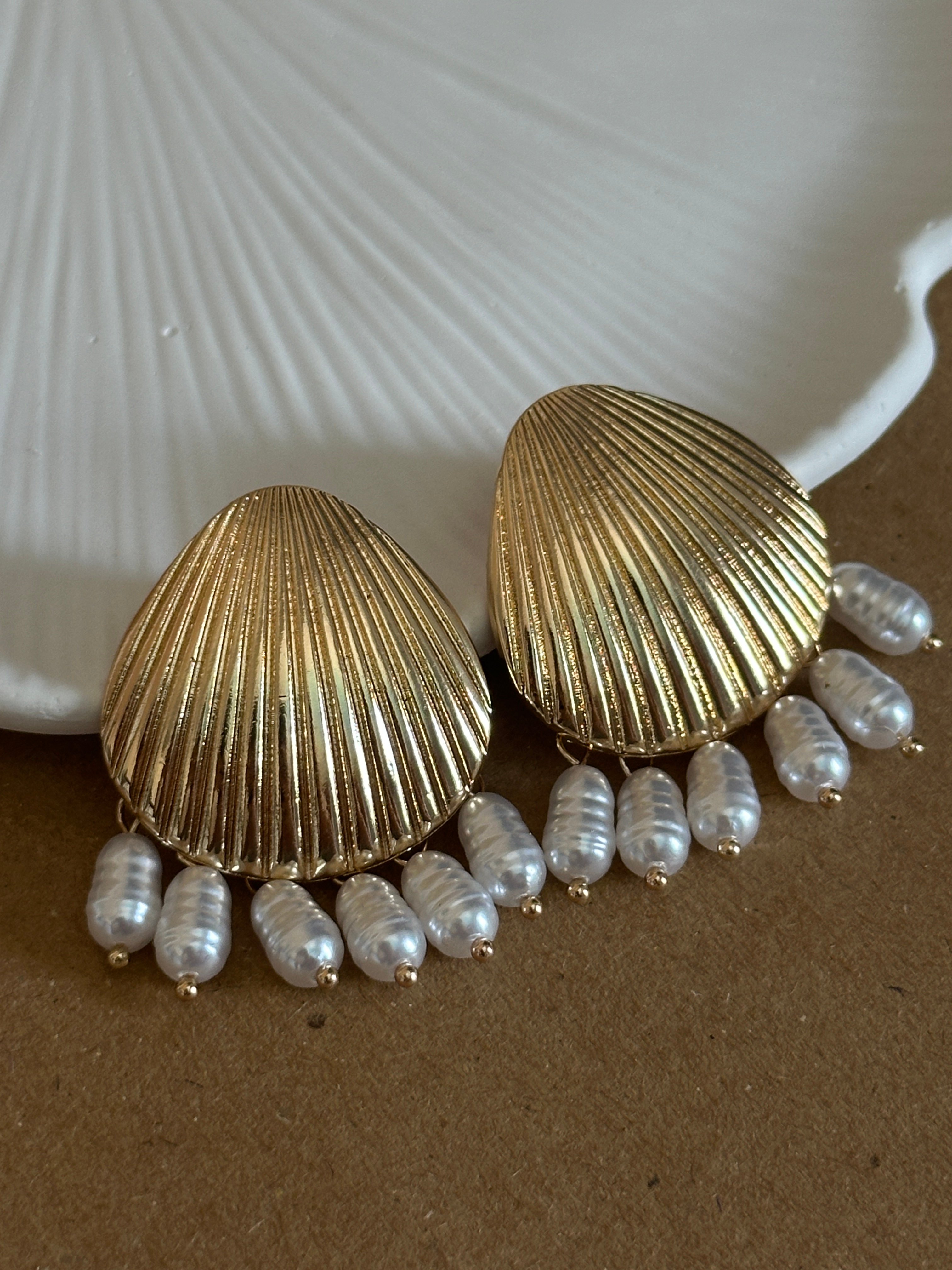 Gold Deniz Kabuğu Küpe