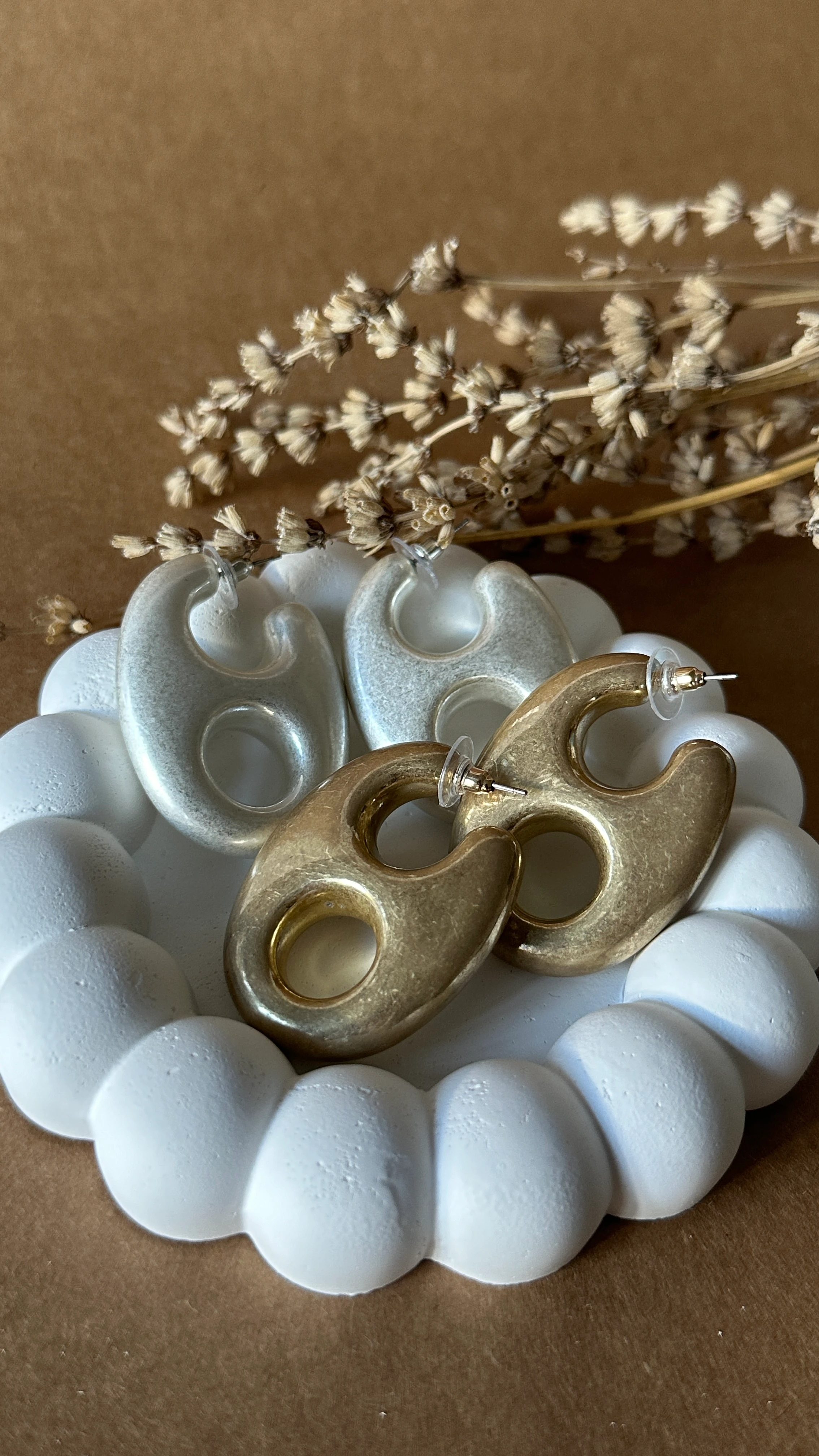 Mat Beyaz Fasulye Küpe