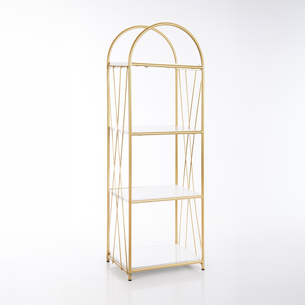 Demeter Gold Metal 4 Katlı Dekoratif Raf