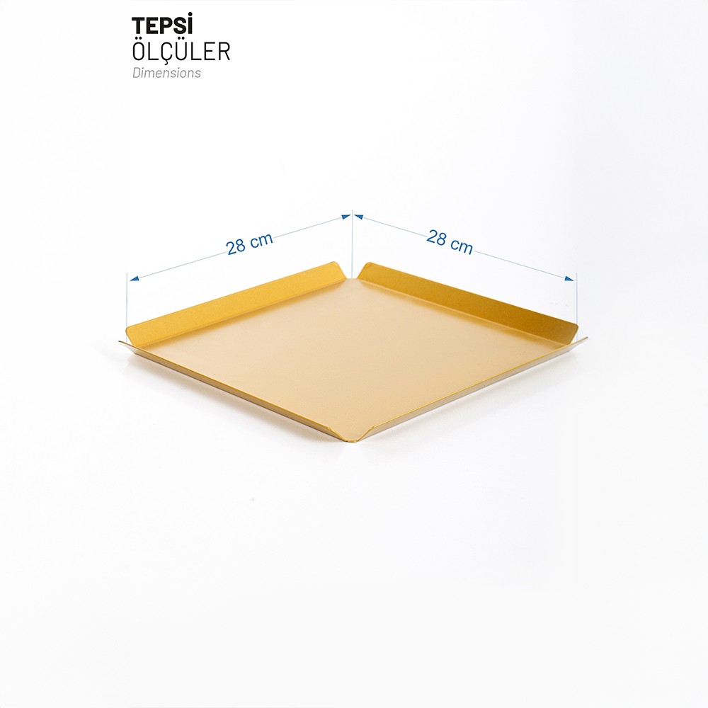 Gold Dekoratif Sunum Tepsisi