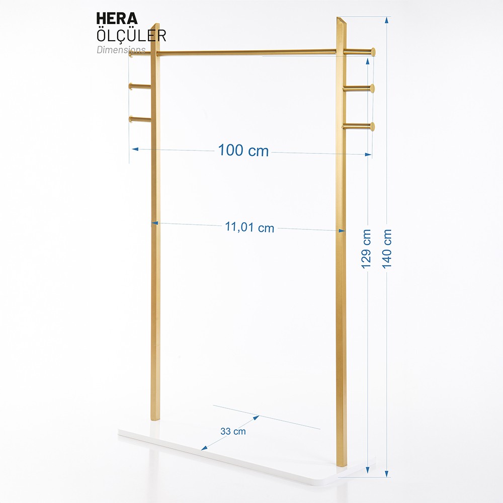 Hera Gold Metal Ayaklı Askılık