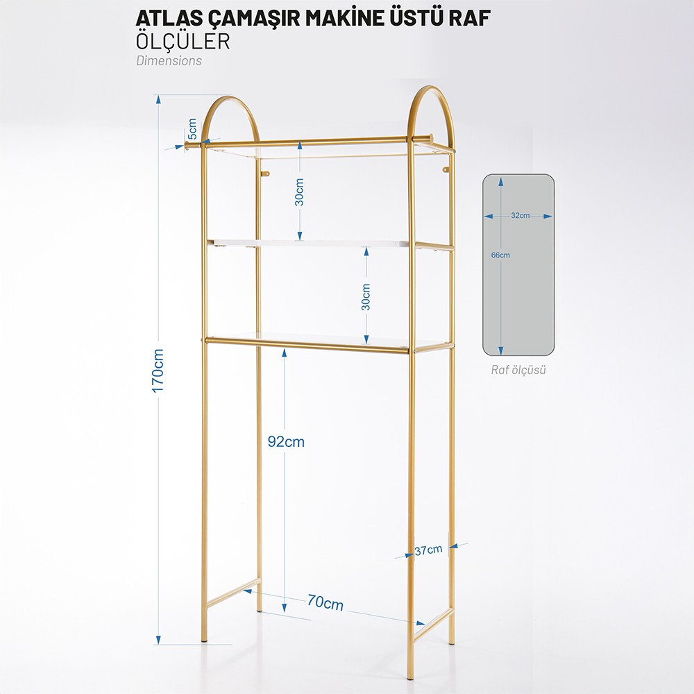 Atlas Gold Çamaşır Makinesi Üstü Düzenleyici