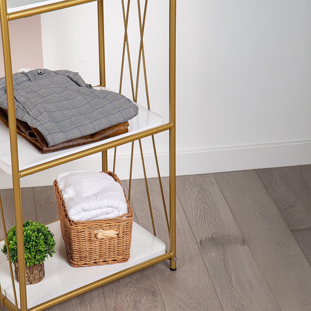 Demeter Gold Metal 4 Katlı Dekoratif Raf