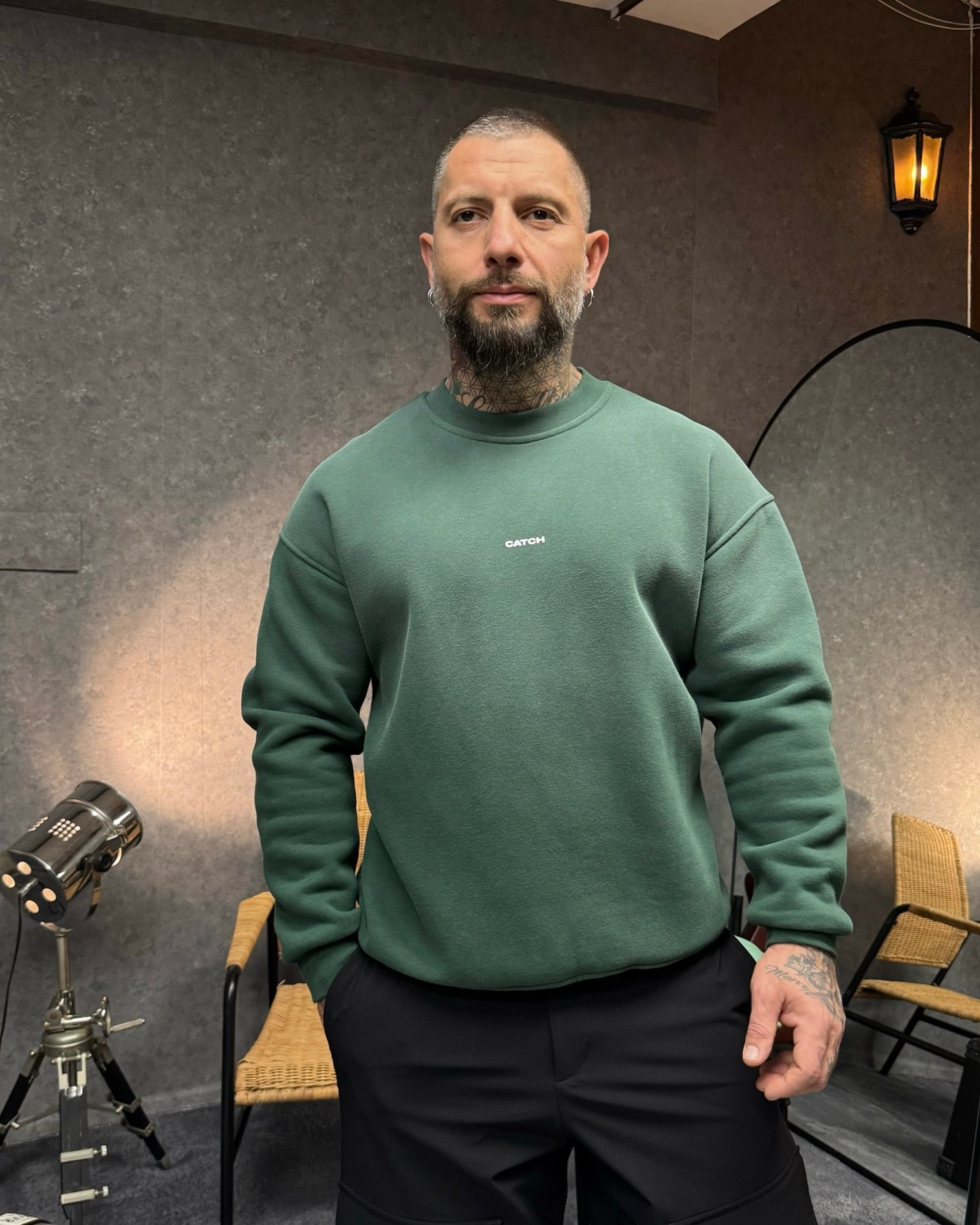 YIKAMALI SWEATSHIRT-YEŞİL