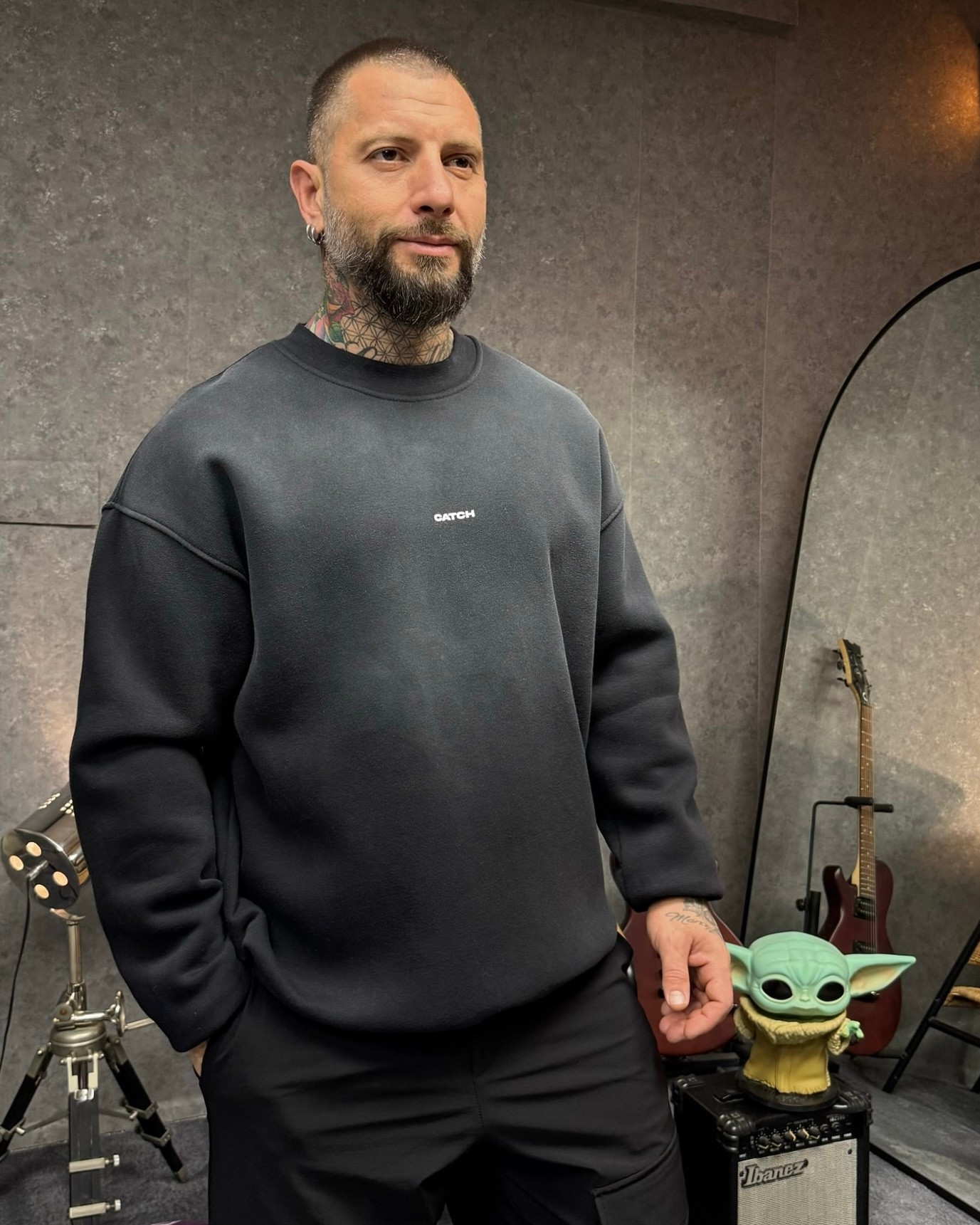 YIKAMALI SWEATSHIRT-SİYAH