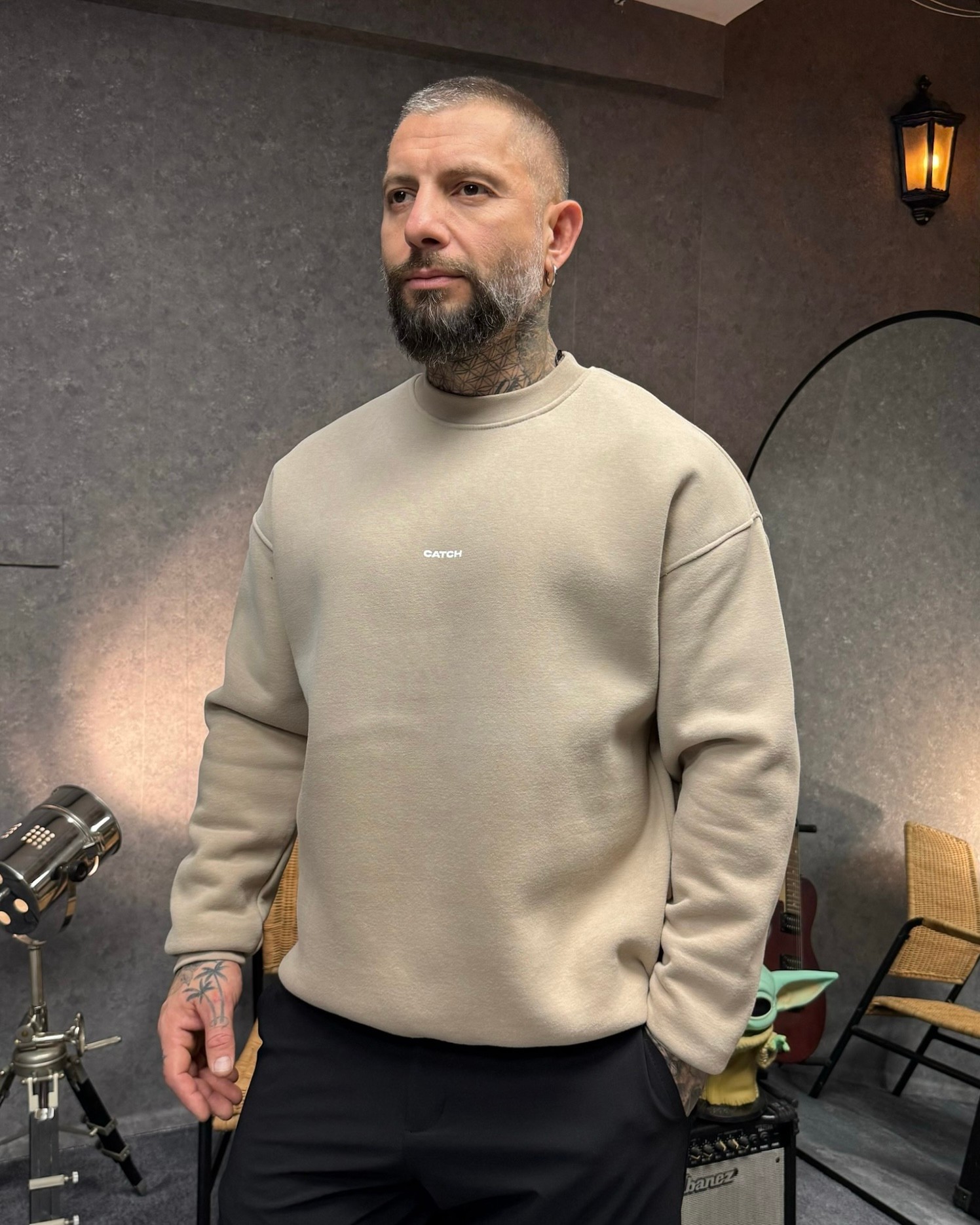 YIKAMALI SWEATSHIRT-BEJ