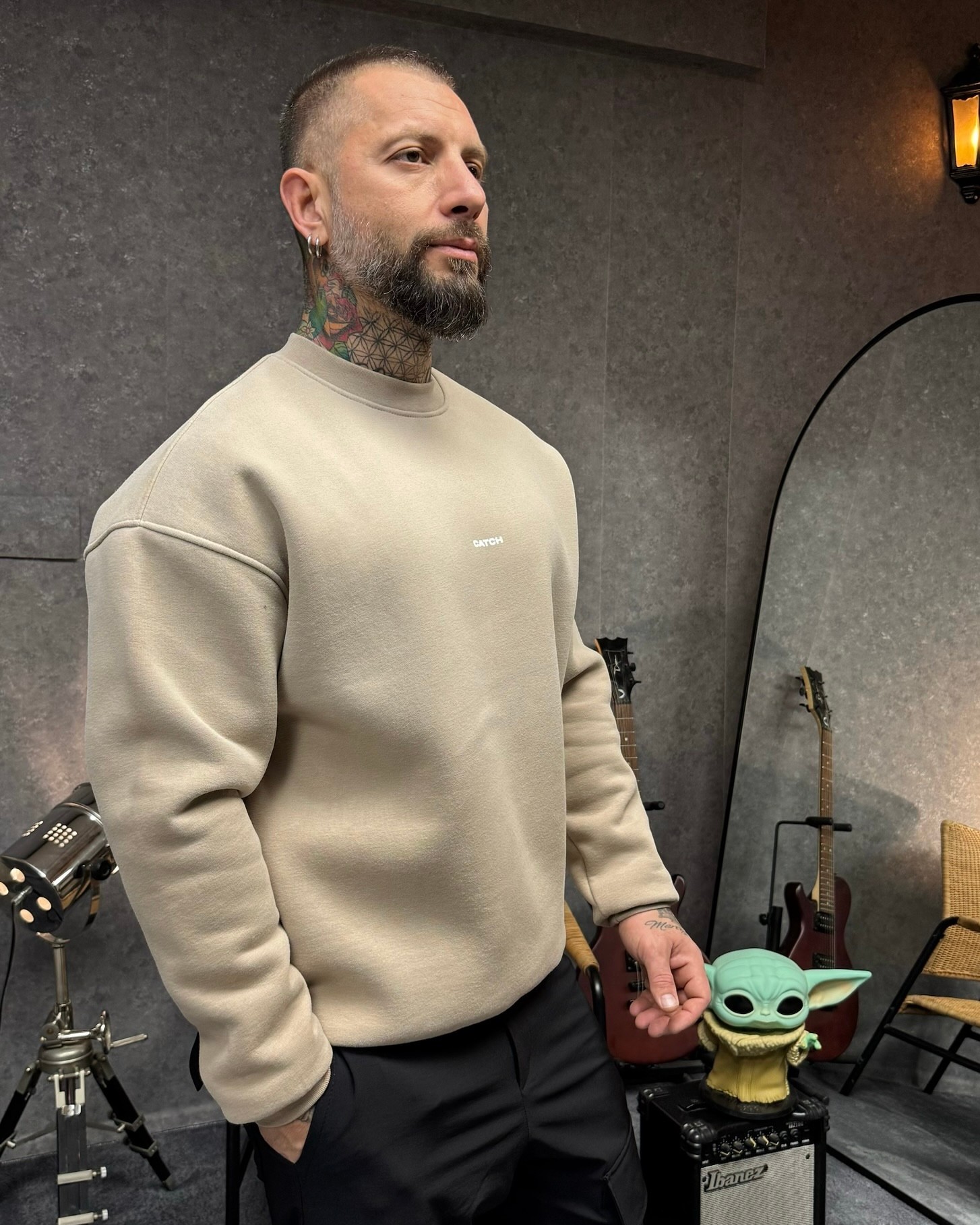 YIKAMALI SWEATSHIRT-BEJ