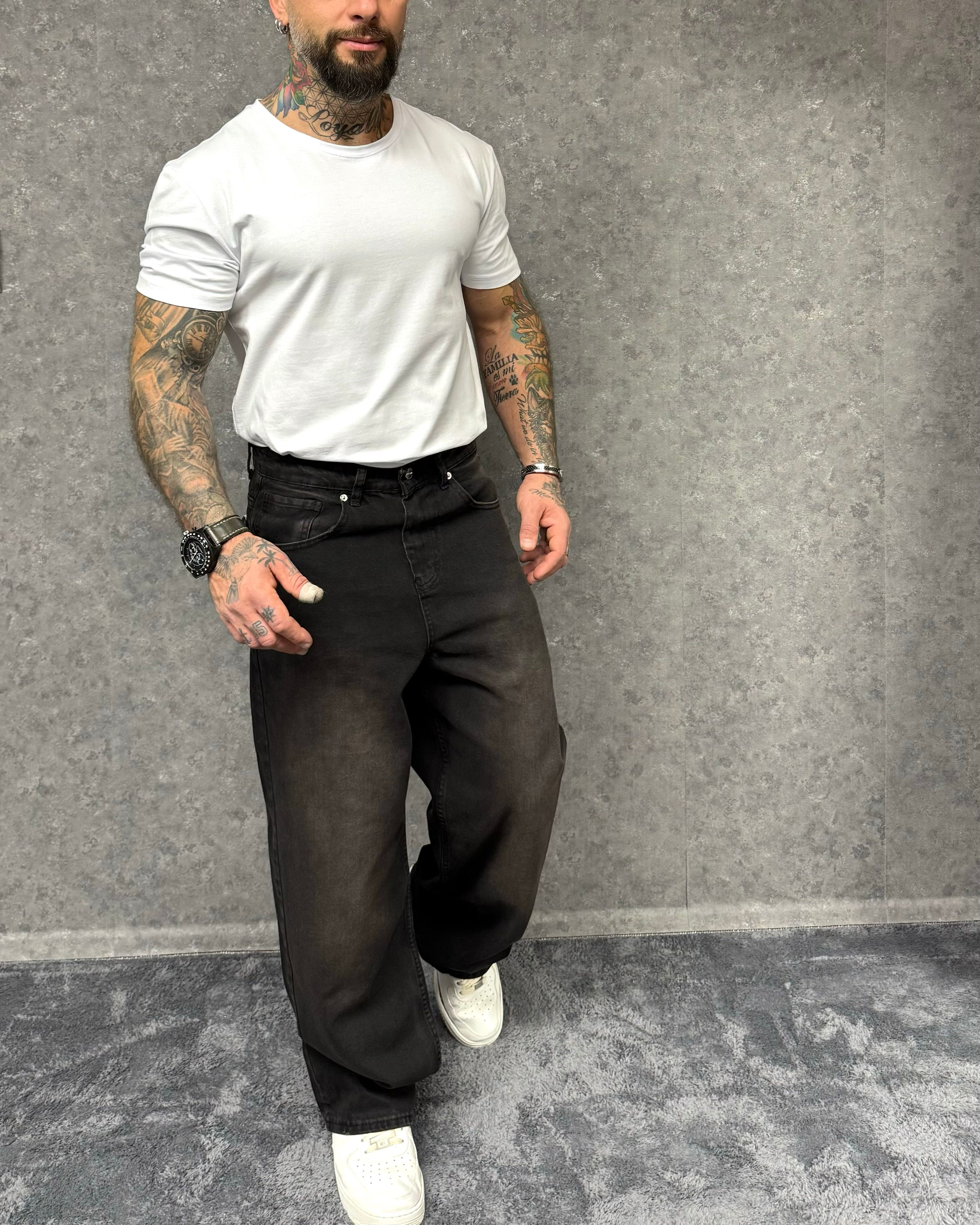 Baggy Jean - SİYAH TAŞLAMA