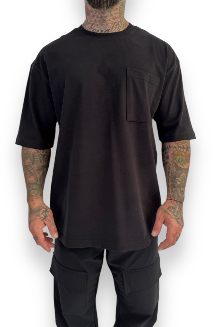 24CY-049 OVERSIZE T-SHIRT SIYAH