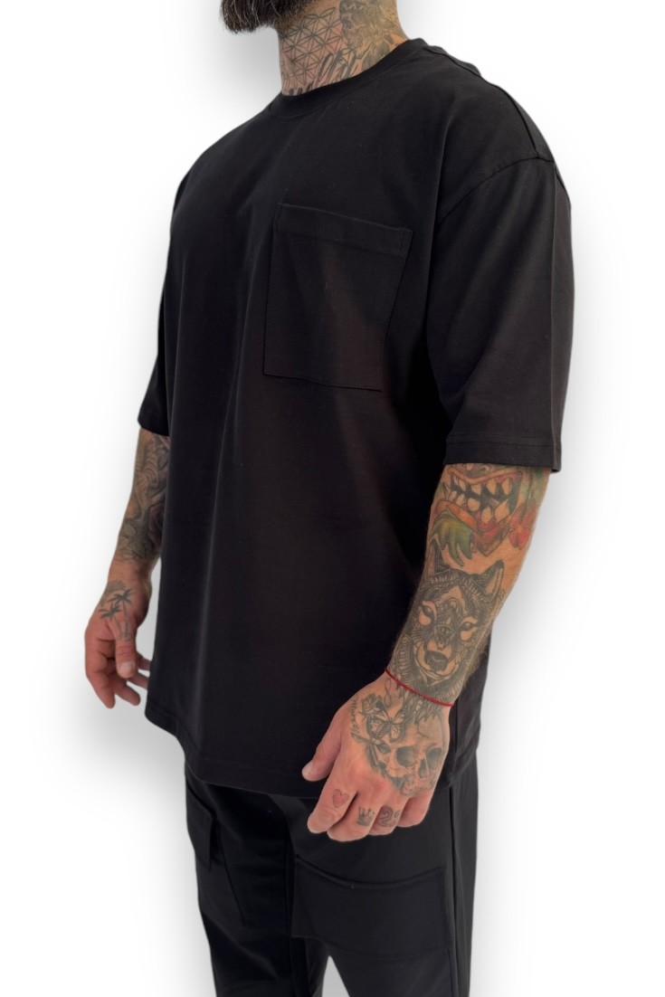 24CY-049 OVERSIZE T-SHIRT SIYAH