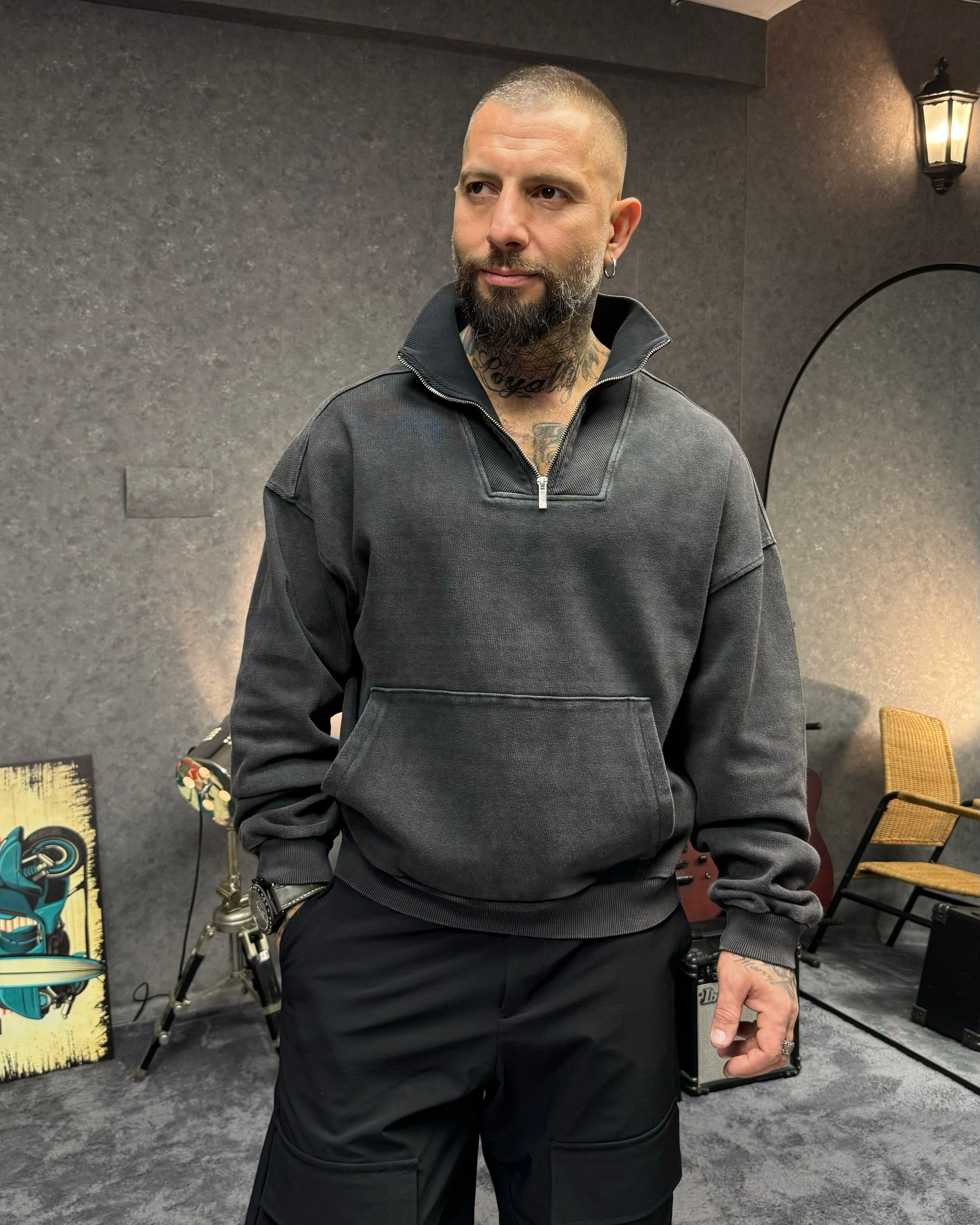 YIKAMALI SWEATSHIRT ANTRASİT