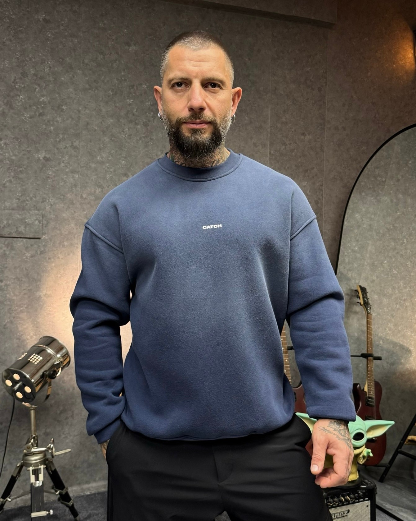 YIKAMALI SWEATSHIRT-İNDİGO