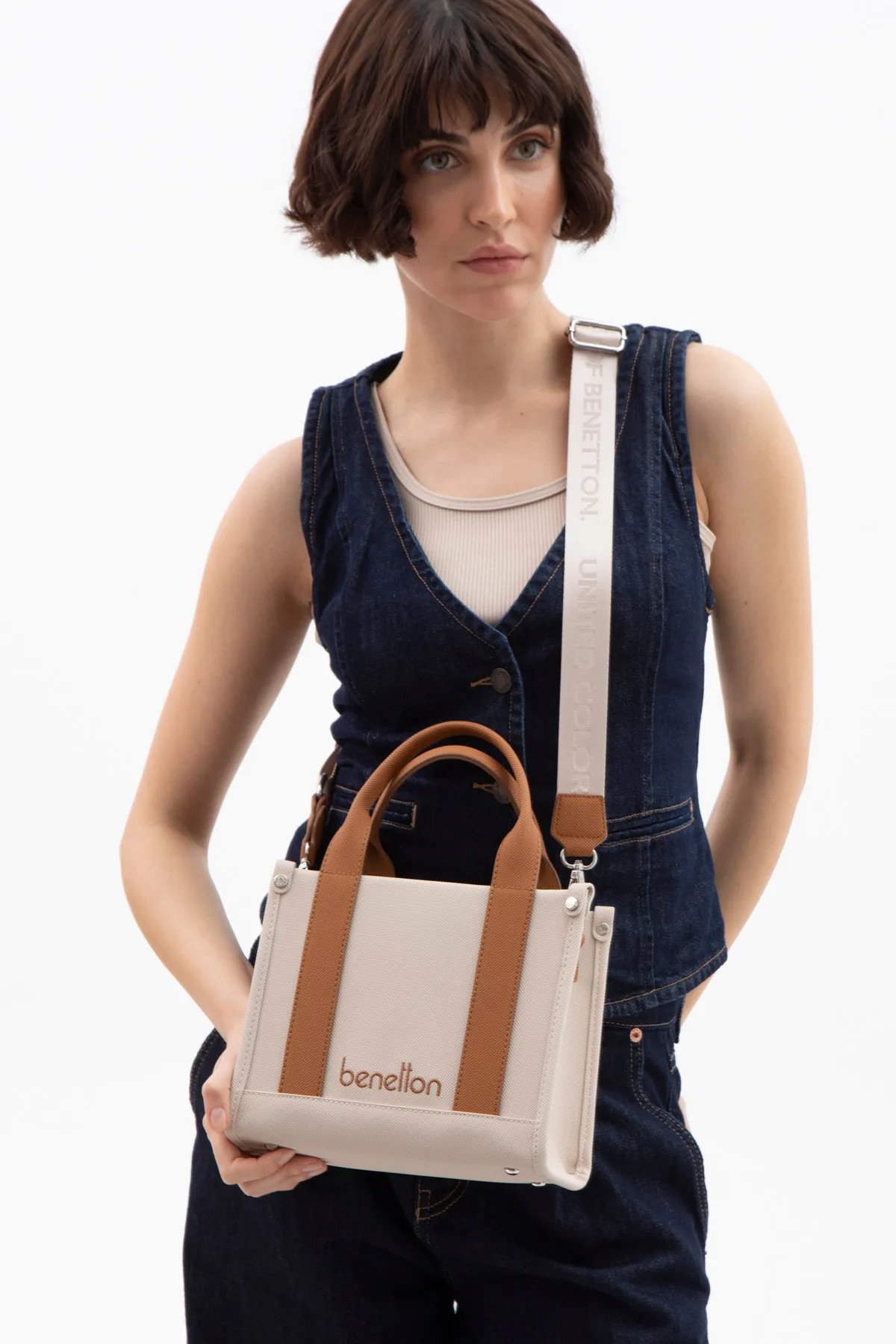 BENETTON 1620 KADIN ÇANTA - BEJ TABA
