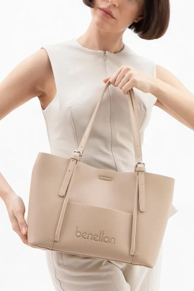 BENETTON 1512 İTHAL DERİ KADIN ÇANTA - TEN
