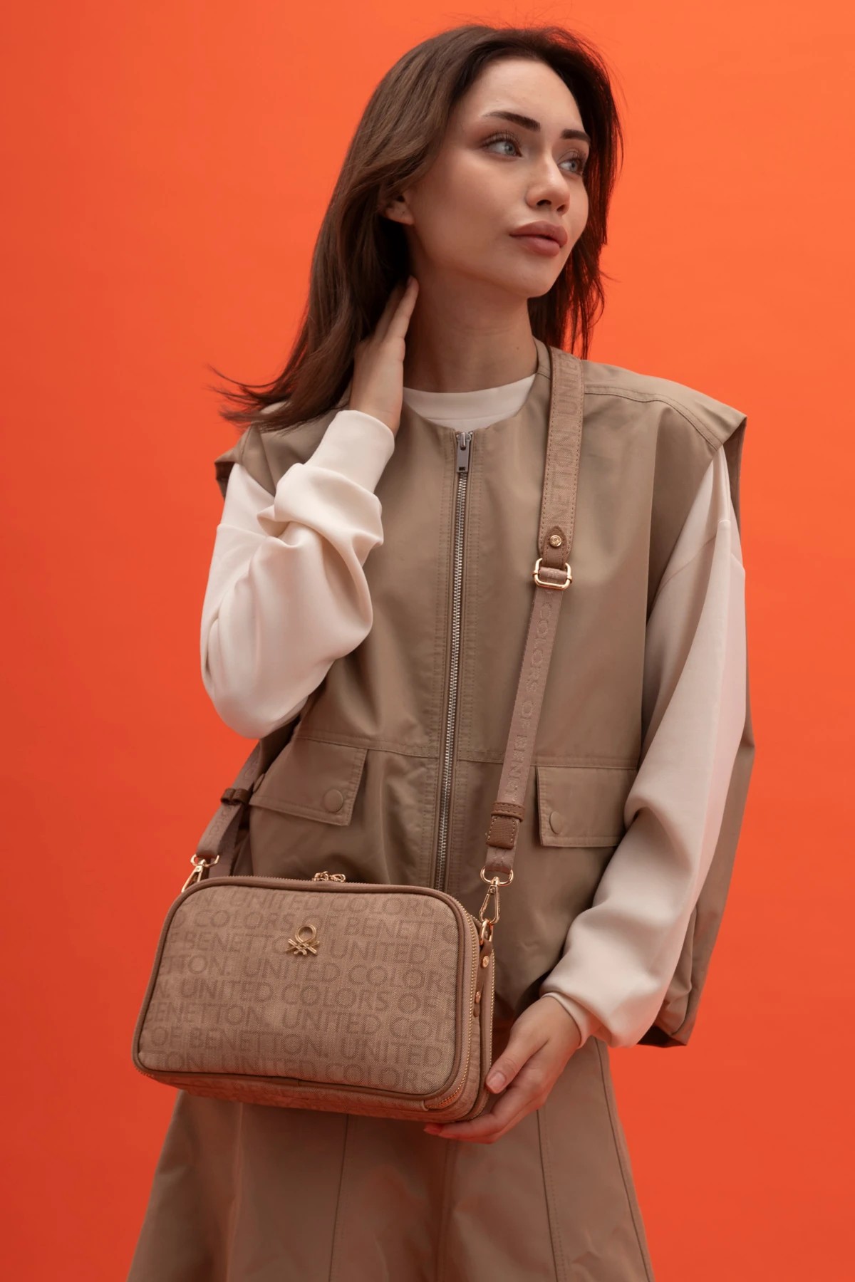 BENETTON 1378 KADIN ÇANTA - CAMEL