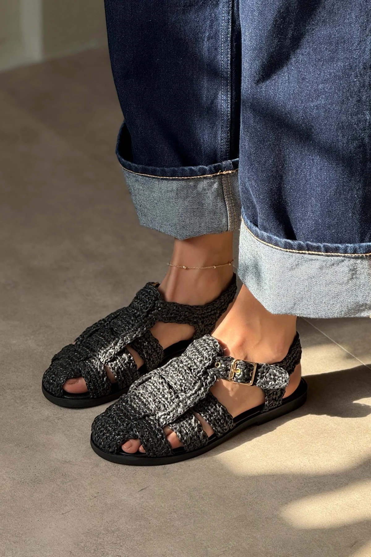 HEYBAGS 917 HASIR ÖRGÜ SANDALET