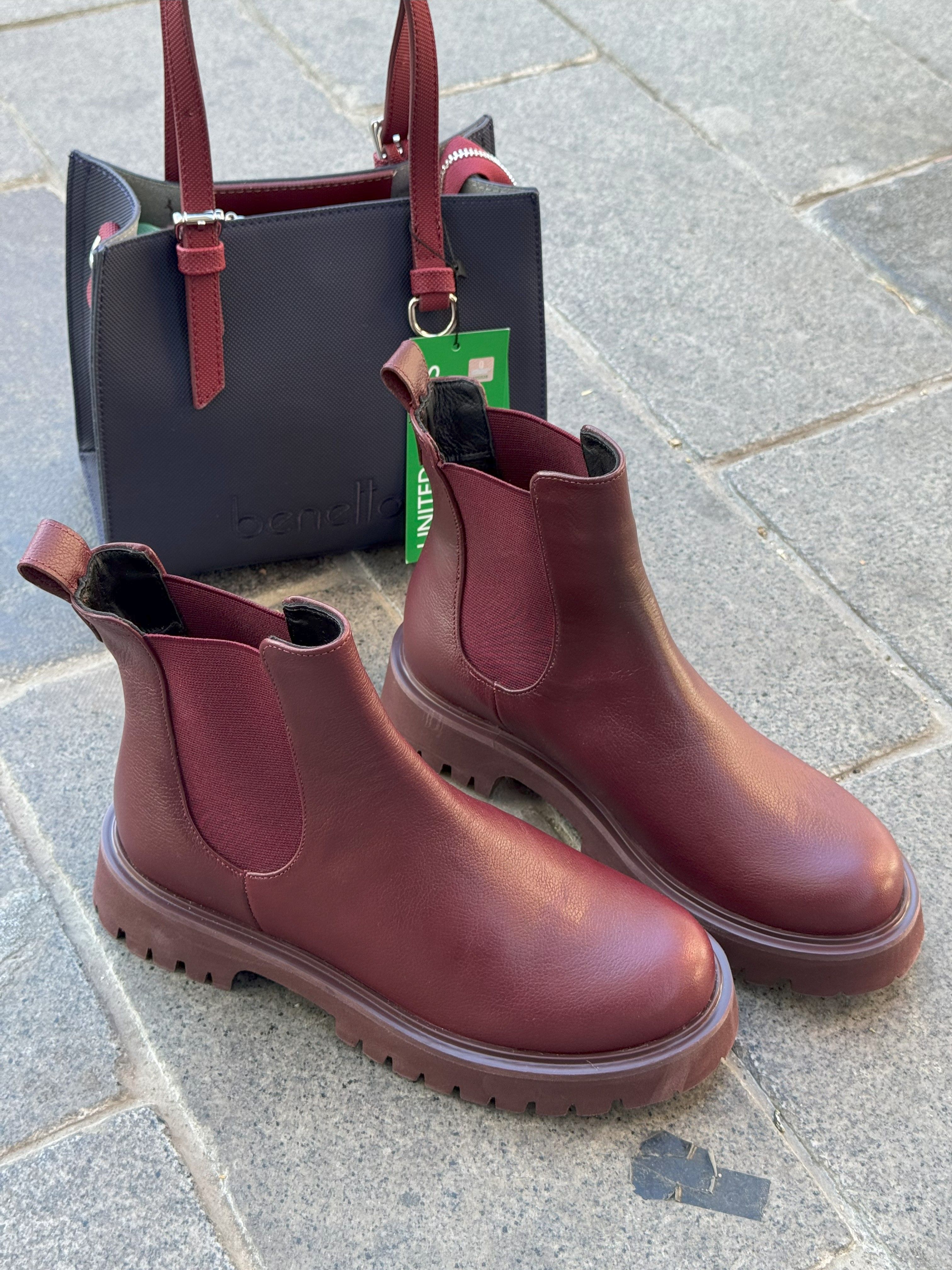 HEYBAGS D001 BORDO DERİ BOT