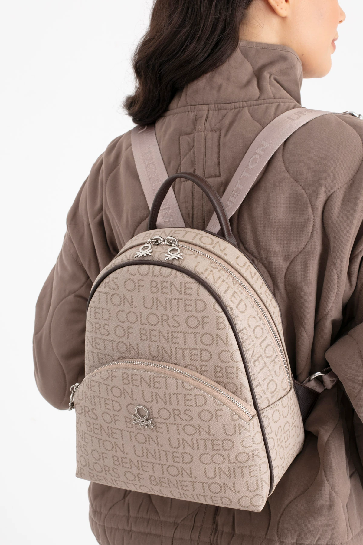 BENETTON 1698 KADIN SIRT ÇANTA - TAŞ KAHVE