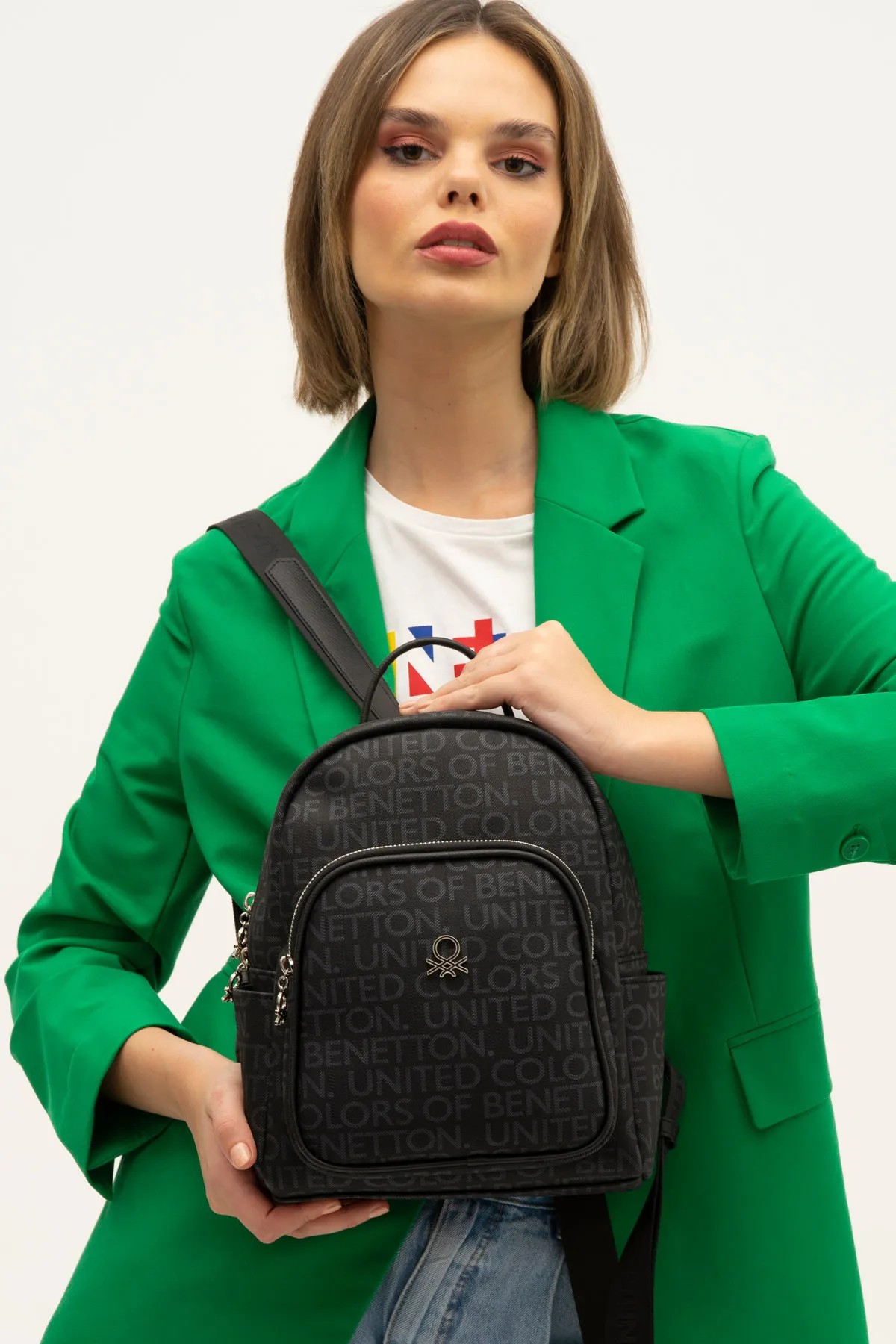 BENETTON 1280 SIRT ÇANTASI - SİYAH
