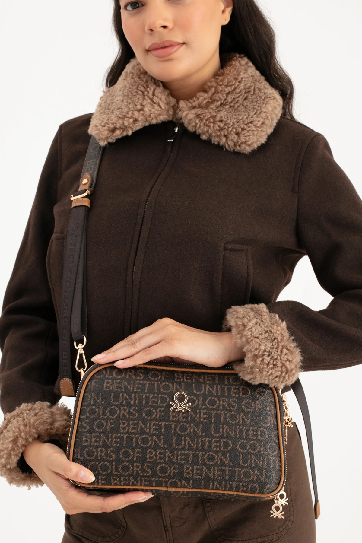 BENETTON 1638 KADIN ÇANTA - KAHVE TABA