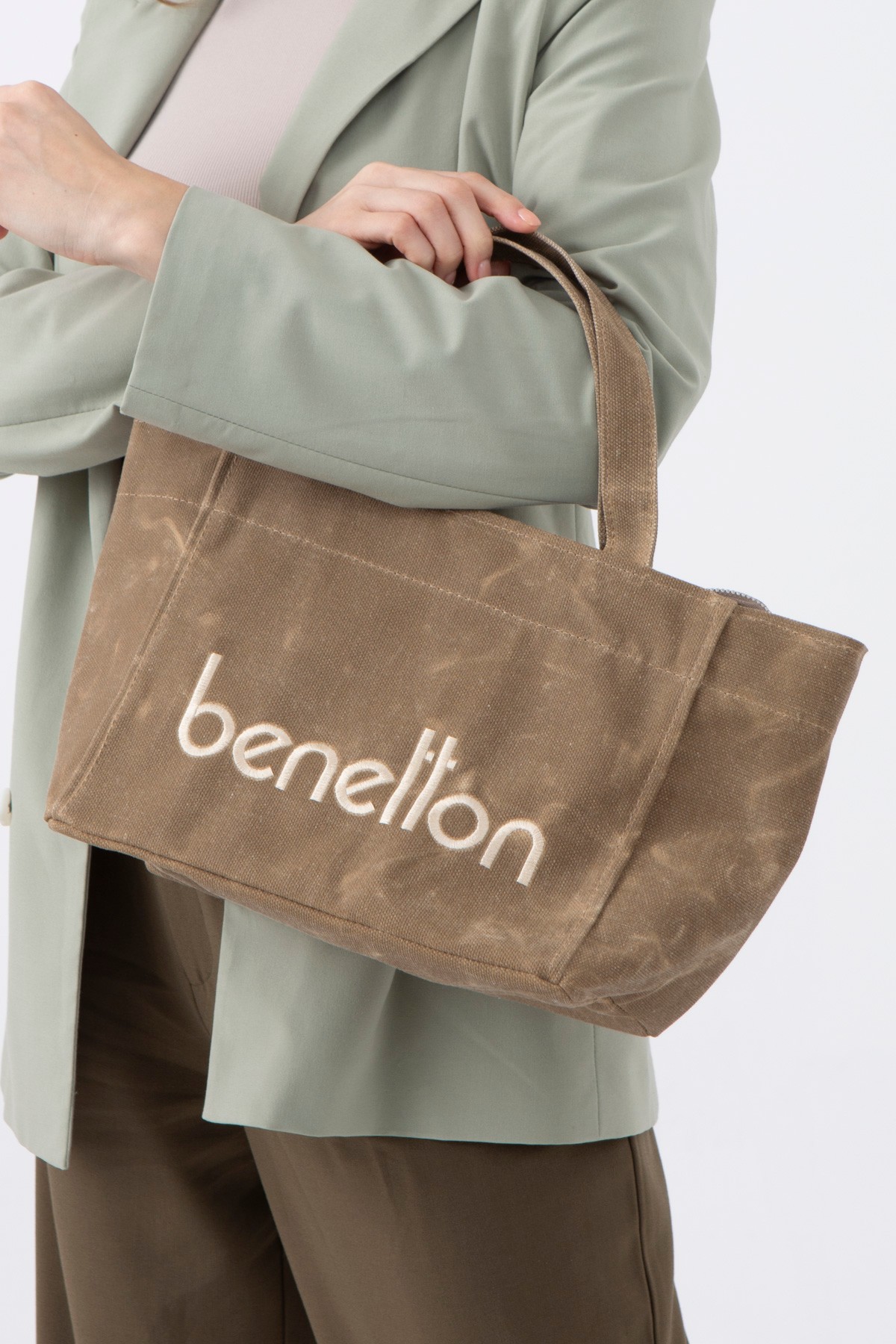 BENETTON 1102 KANVAS KADIN ÇANTA - HARDAL