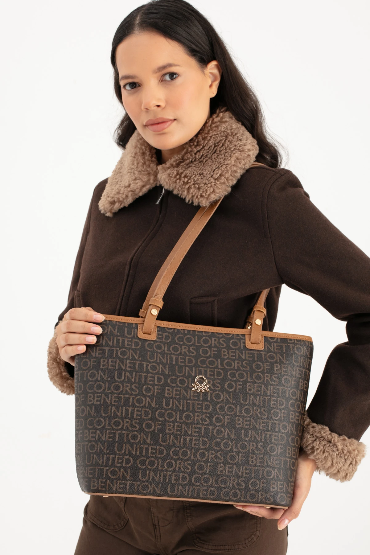 BENETTON 1646 KADIN ÇANTA - KAHVE TABA