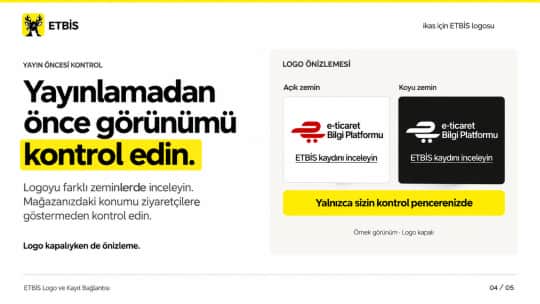 ETBİS Logo ve Kayıt Bağlantısı ekran görüntüsü 4