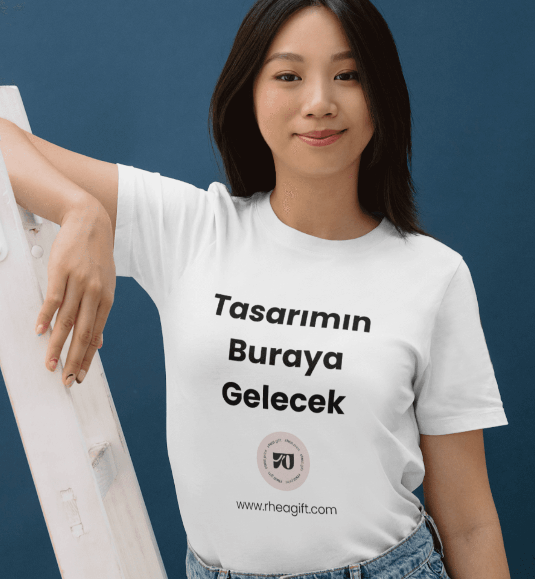 Kişiye Özel Baskılı Beyaz Oversize T-Shirt