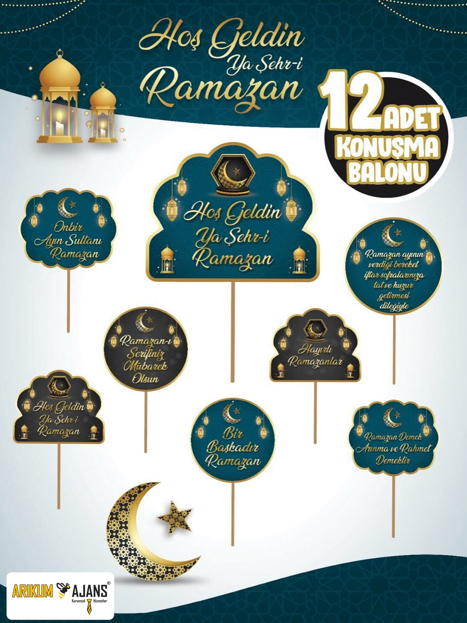 Hoş Geldin Ya Şehri Ramazan Konuşma Balonu 12 Adet